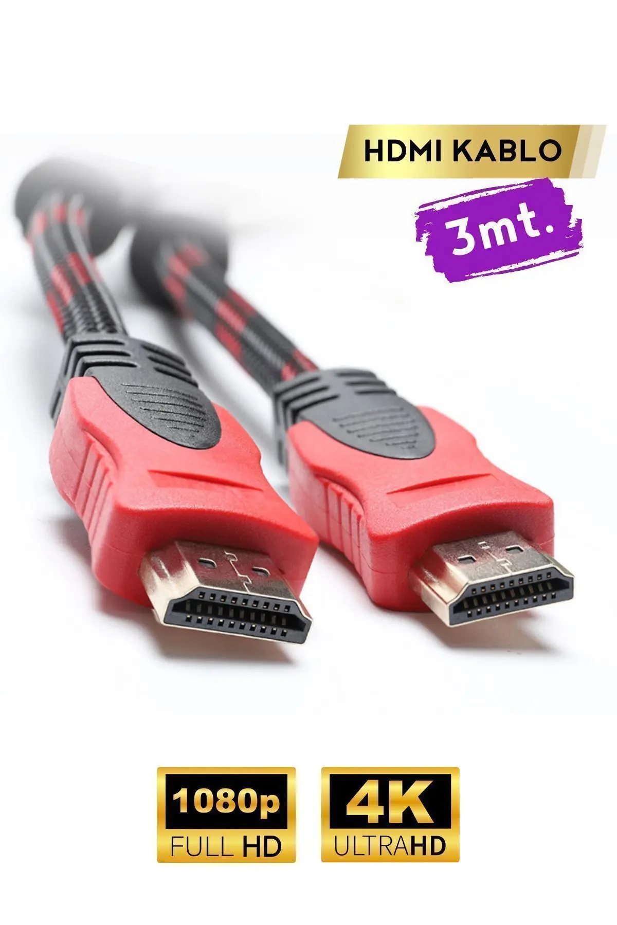 Vetech 3 Metre HDMi Kablo Full HD TV Monitör Uydu Alıcısı PC Uyumlu HDMI Kablosu
