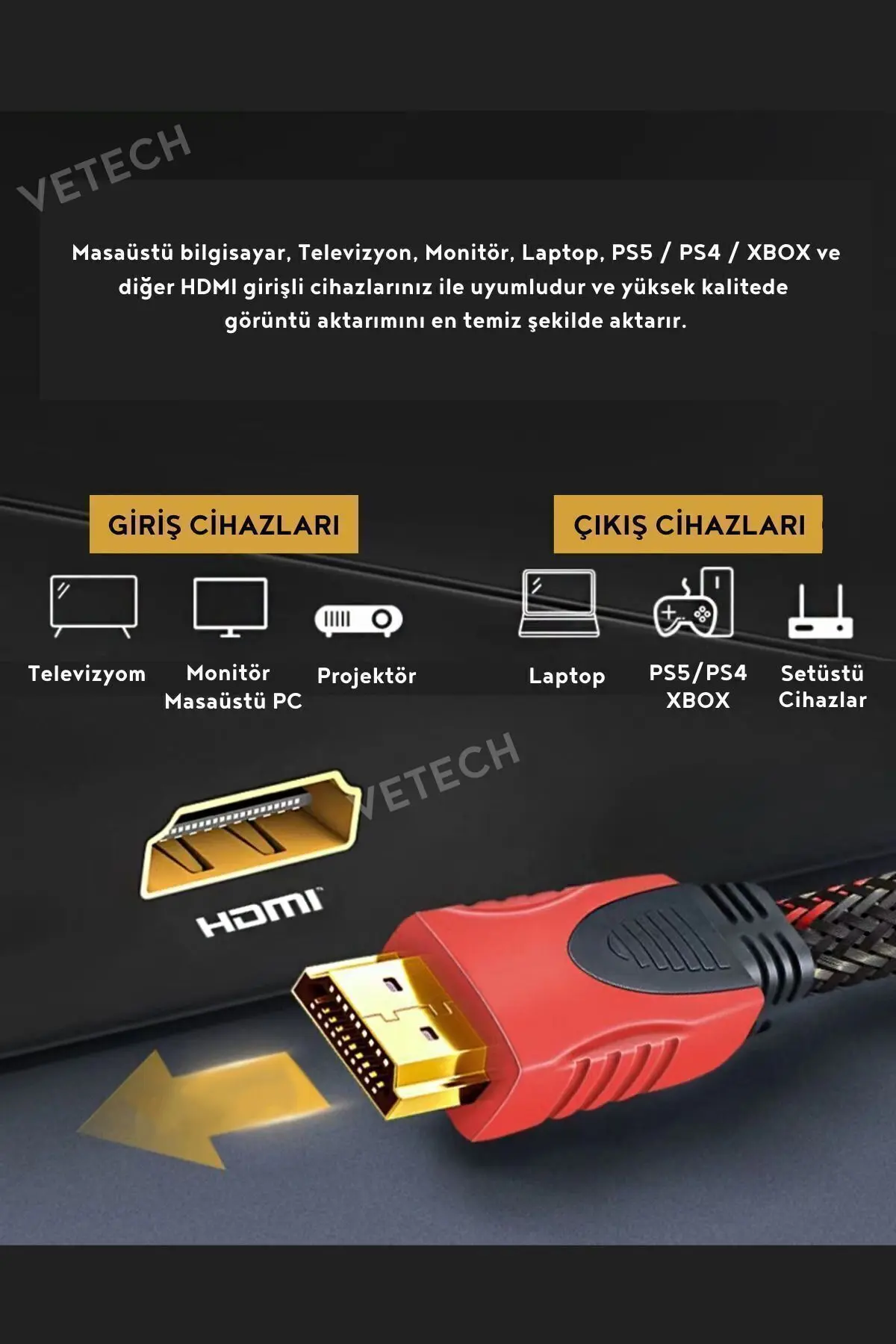 3 Metre HDMi Kablo Full HD TV Monitör Uydu Alıcısı PC Uyumlu HDMI Kablosu