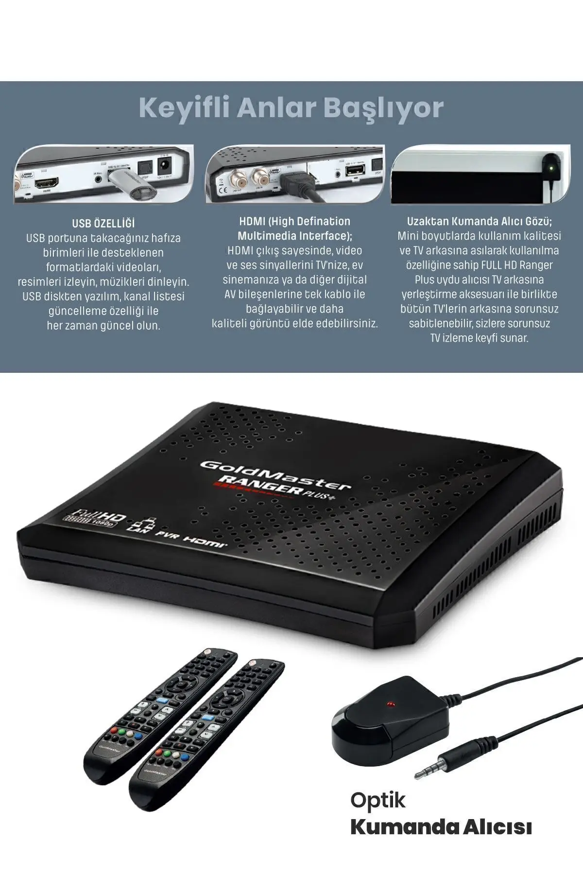 Ranger Plus Full Hd Uydu Cihazı 2 Adet Kumandalı 10 Yıl Garantili