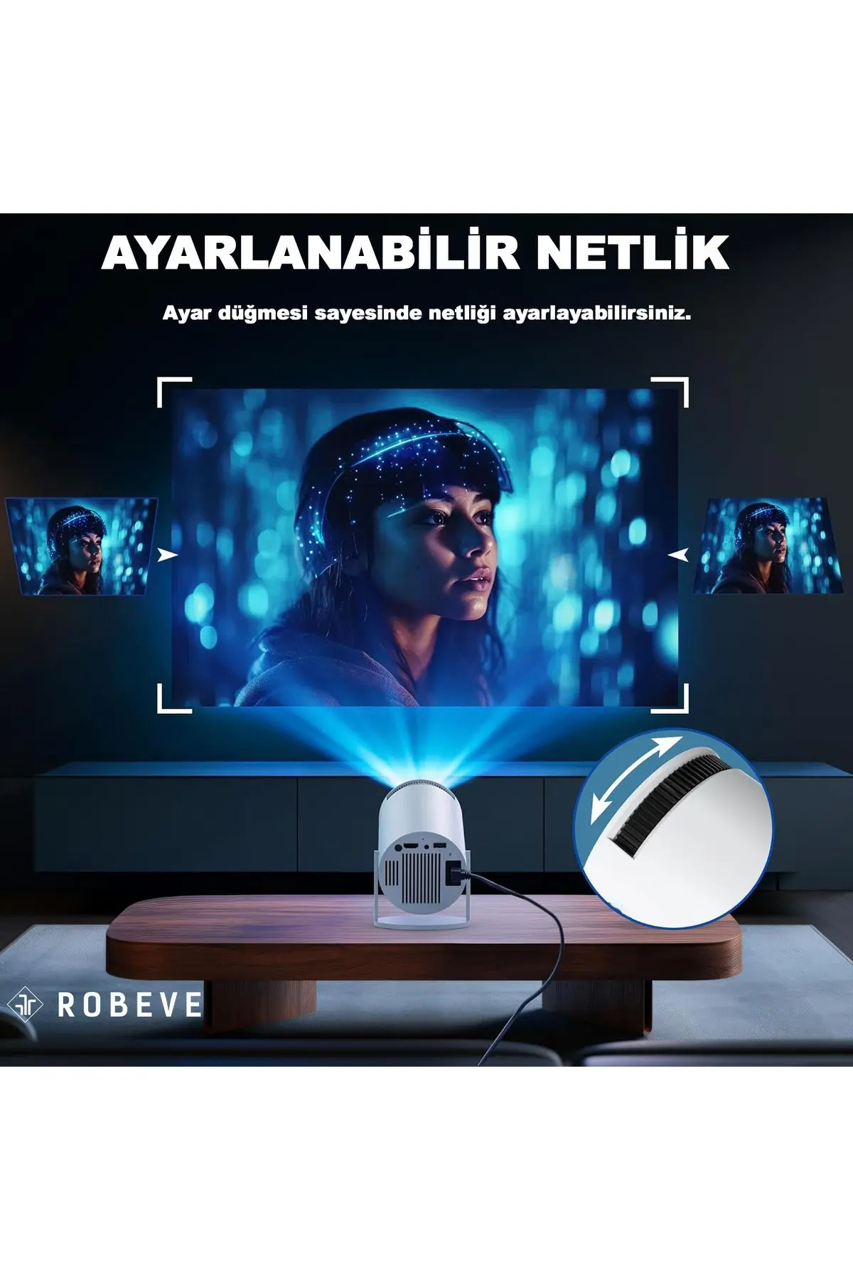 Mini Projeksiyon Taşınabilir Projeksiyon Cihazı HD Projeksiyon Cihazı Android TV Projeksiyon