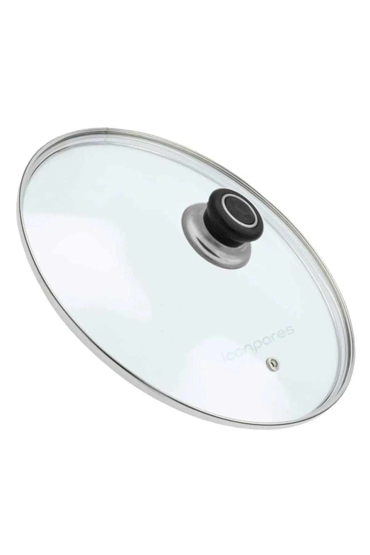 Doğuş Tencere Sahan Tava Cam Kapağı Buhar Delikli Kapak 28 Cm Siyah Tutma Tepesi