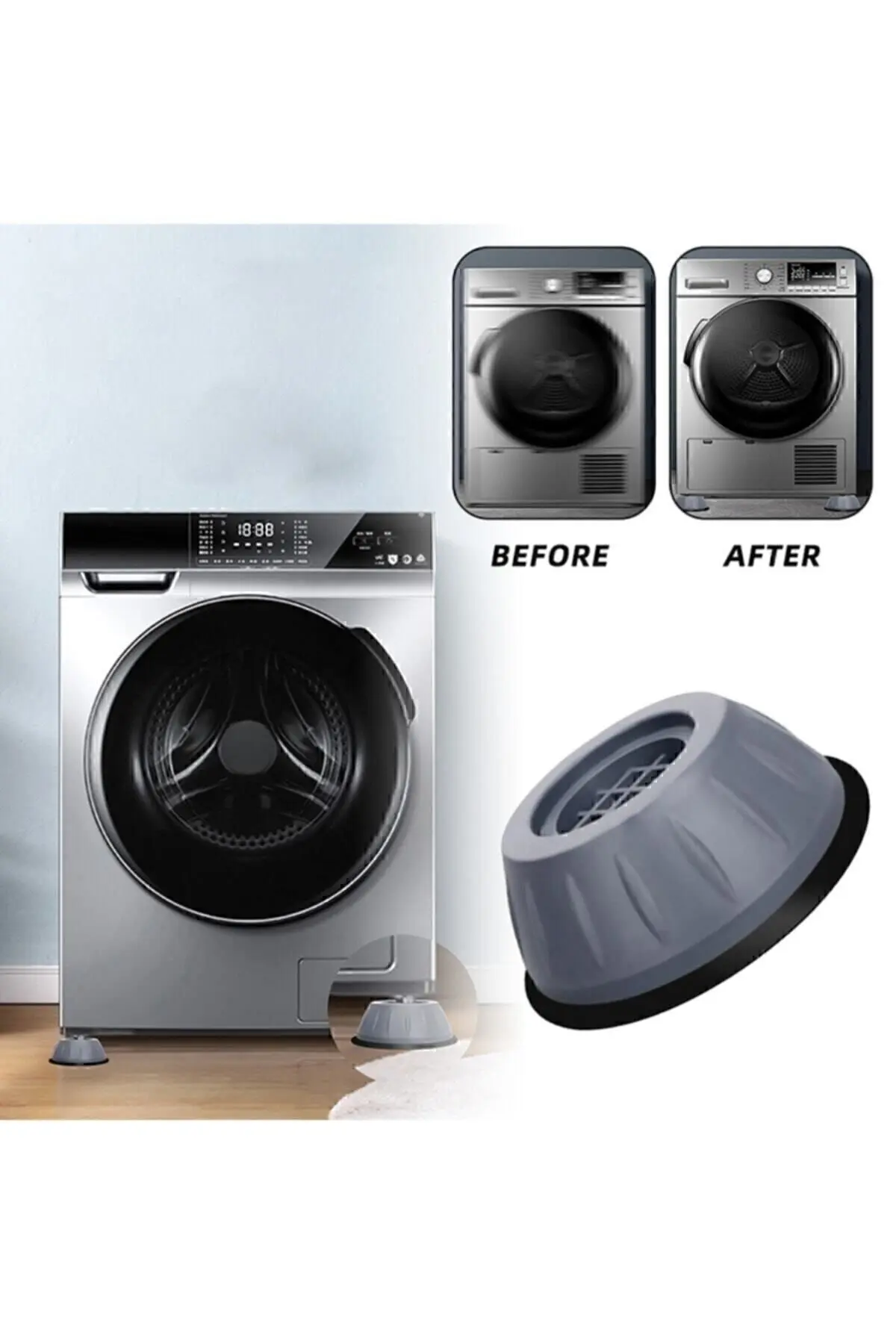 Çamaşır Makinası Titreşim Ve Gürültü Önleyici Anti Titreşim Pedi 4'lü Set