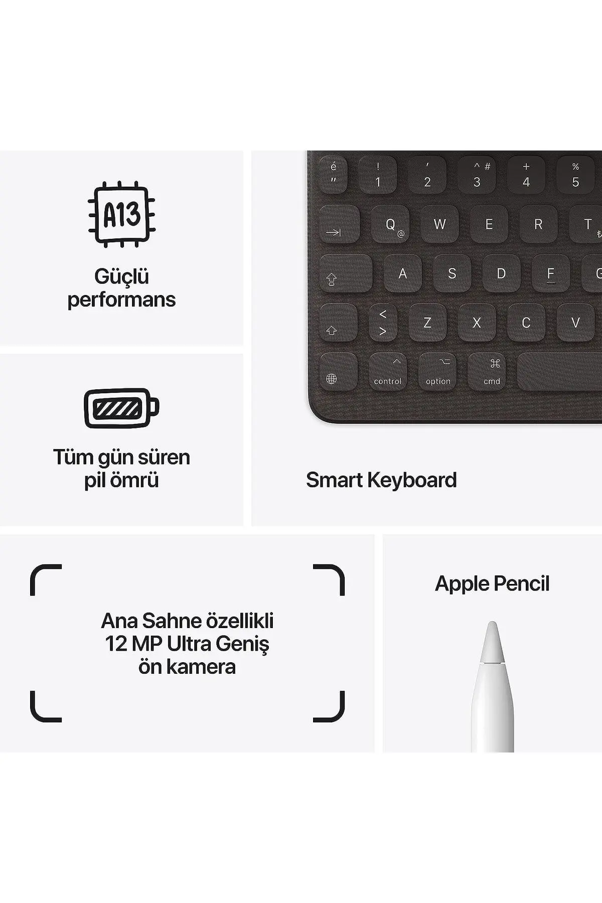 iPad 9. Nesil 256 GB 10.2" Wi-Fi Uzay Grisi Tablet (Apple Türkiye Garantili)