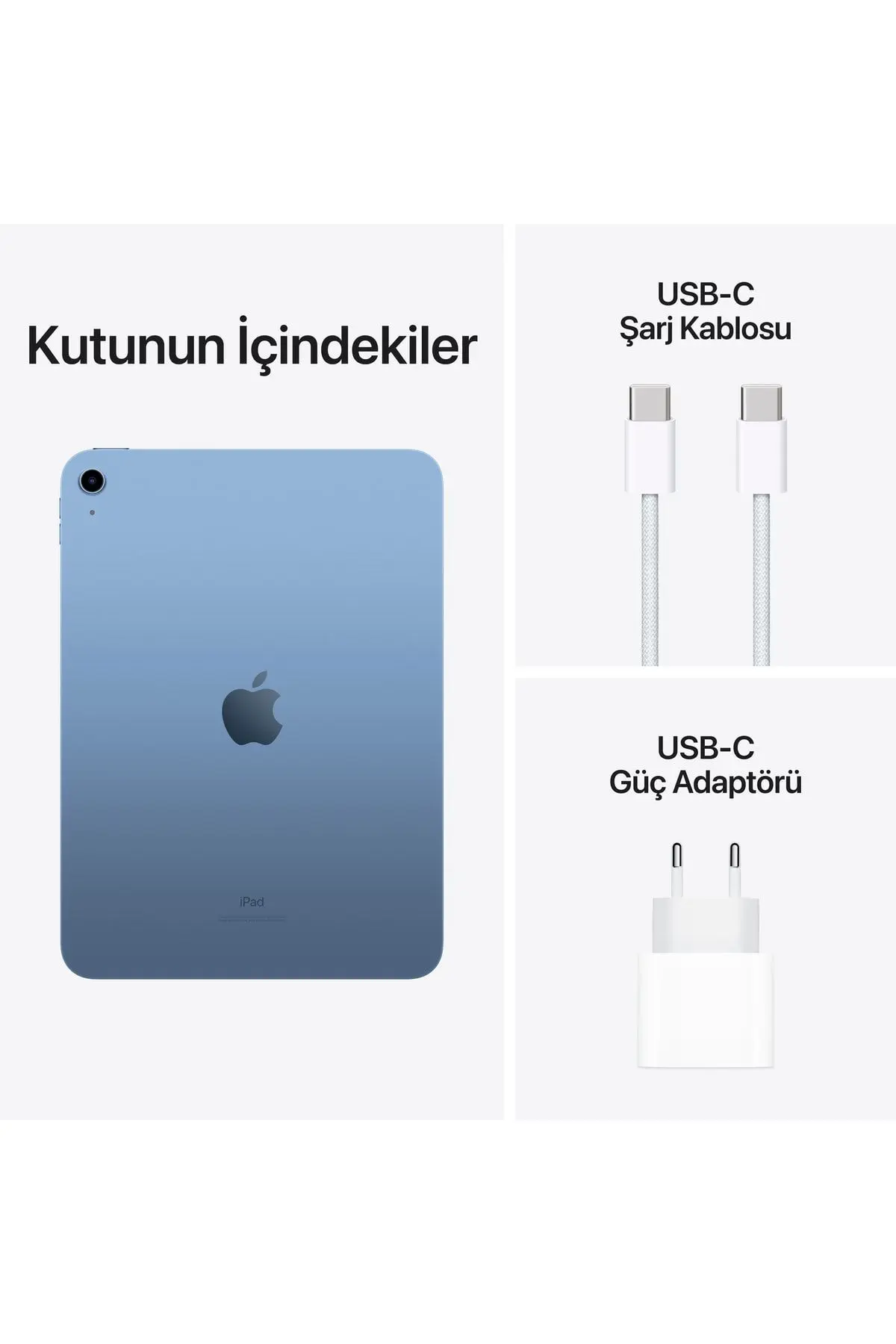 iPad 10. Nesil 256 GB 10.9" Wi-Fi Mavi Tablet (Apple Türkiye Garantili)