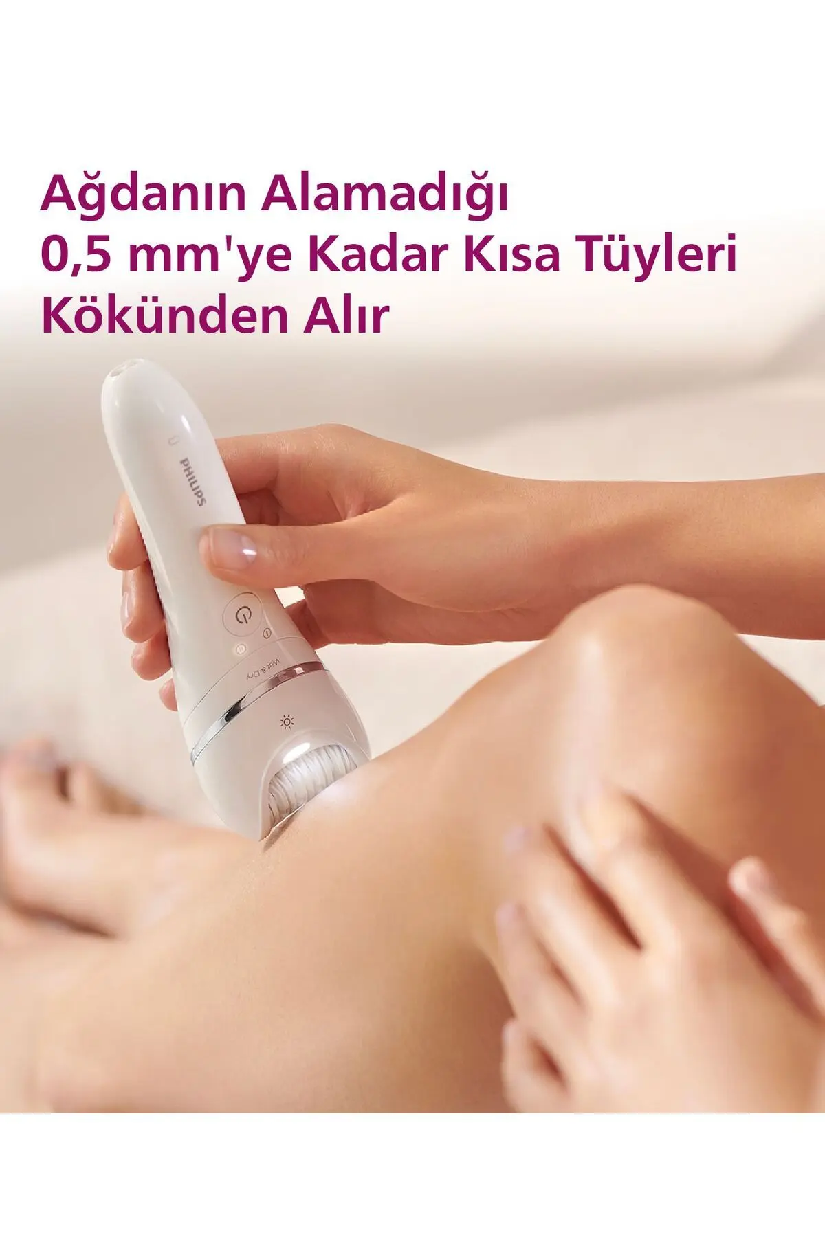 BRE700/05 Epilatör (Yüz+Koltuk altı+Bikini Bölgesi+Bacak)Islak-Kuru,Işıklı,Kablosuz