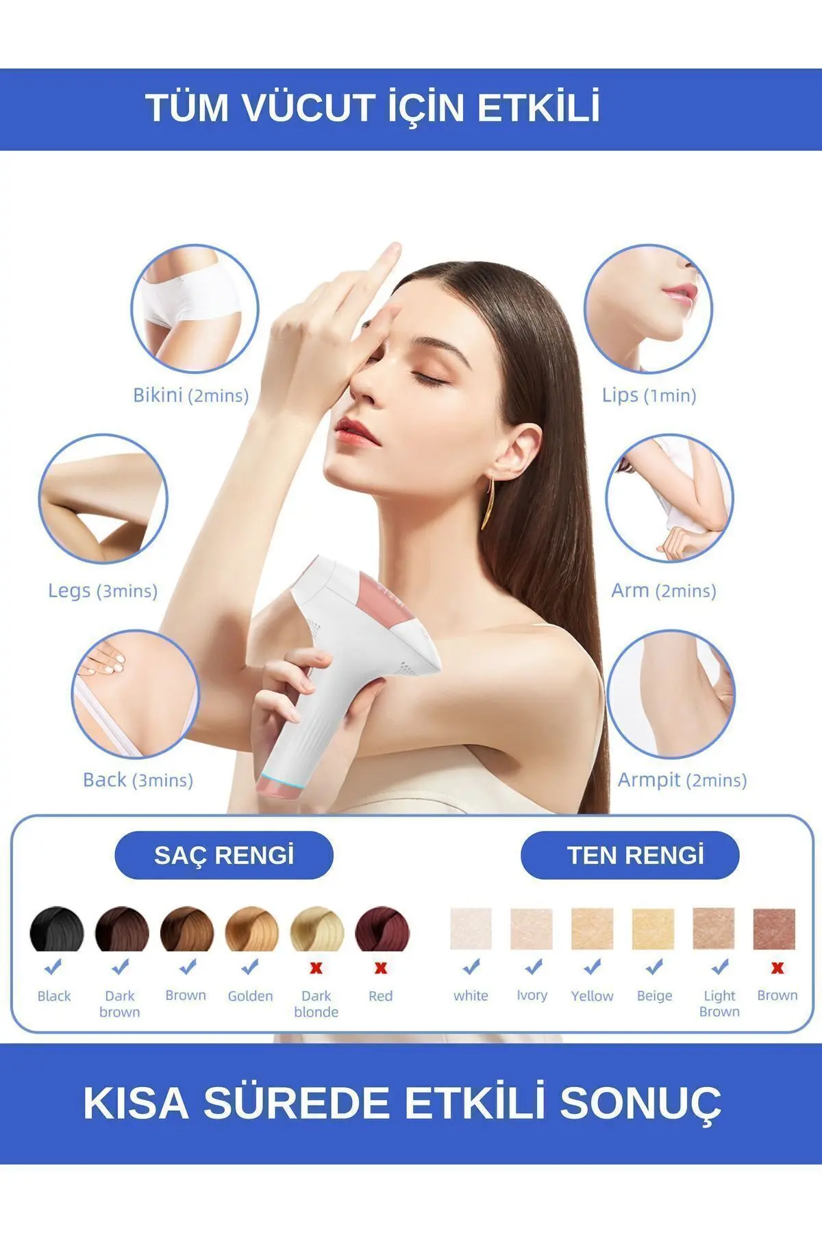 Xmia Ipl Buz Lazer Epilasyon Cihazı 999.999 Atım 9 Kademe Ultra Güçlü