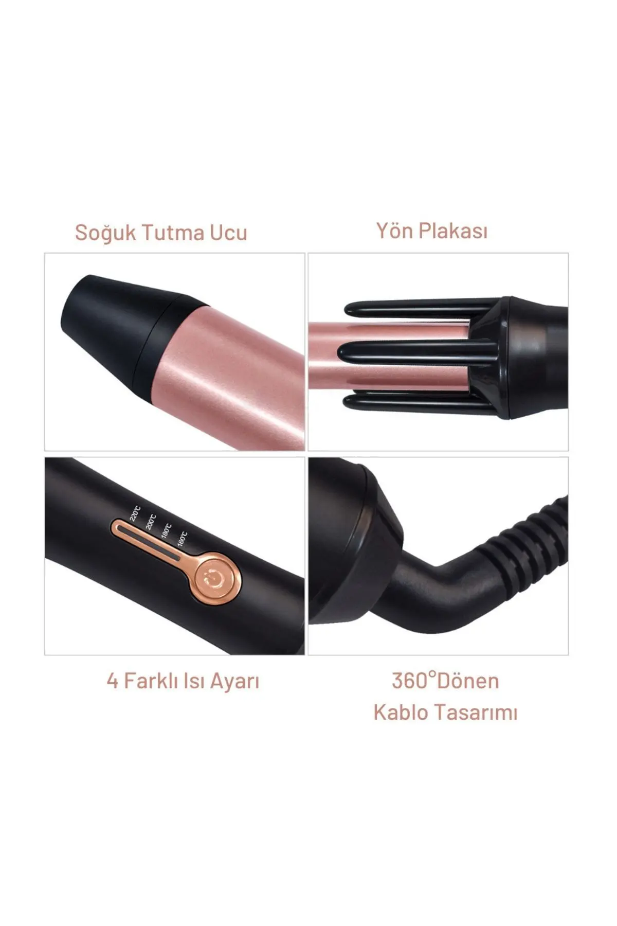 Kb302 360 Derece Otomatik Dönen 25 Mm Kalın Saç Maşası- Saç Şekillendirici