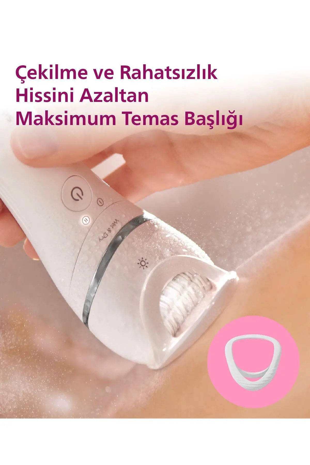 BRE720/05 Epilatör (Yüz+Koltuk altı+Bikini Bölgesi+Bacak)Islak Ve Kuru,Işıklı,Kablosuz