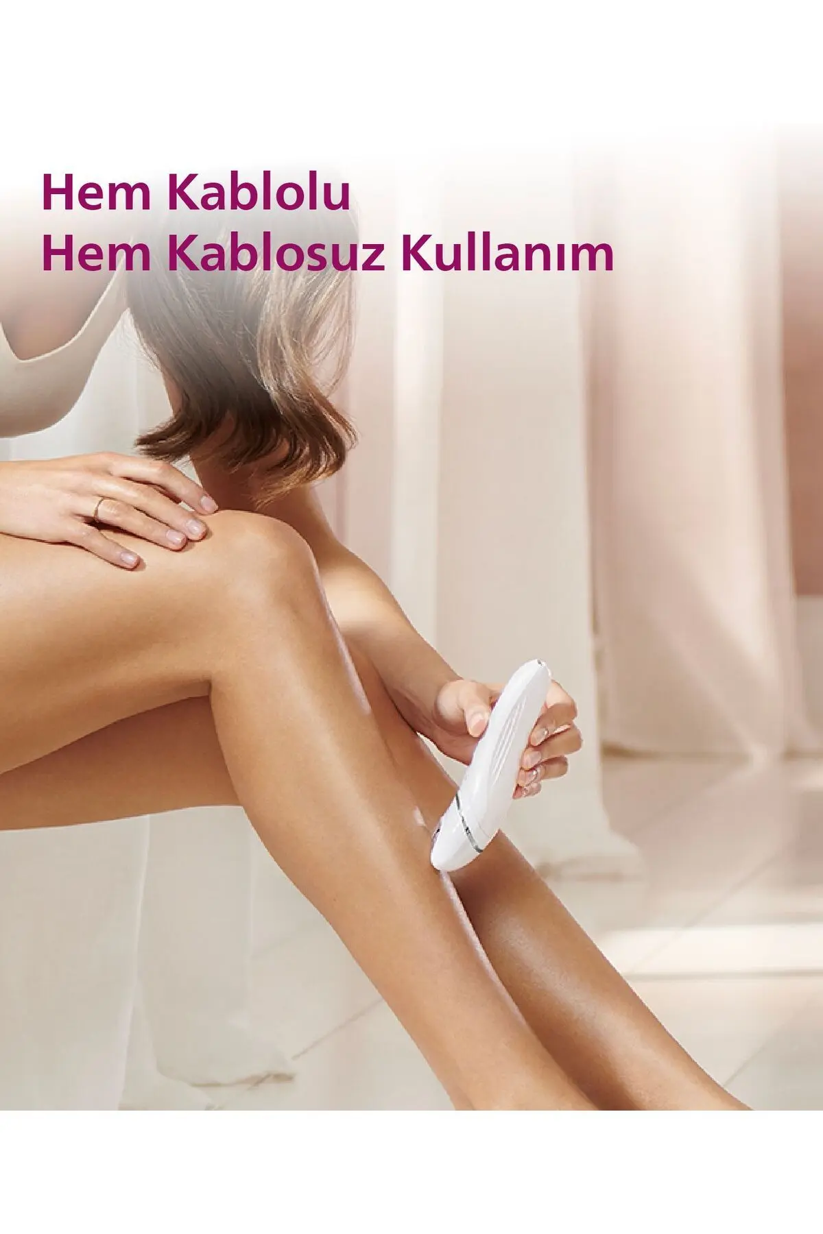 BRE720/05 Epilatör (Yüz+Koltuk altı+Bikini Bölgesi+Bacak)Islak Ve Kuru,Işıklı,Kablosuz