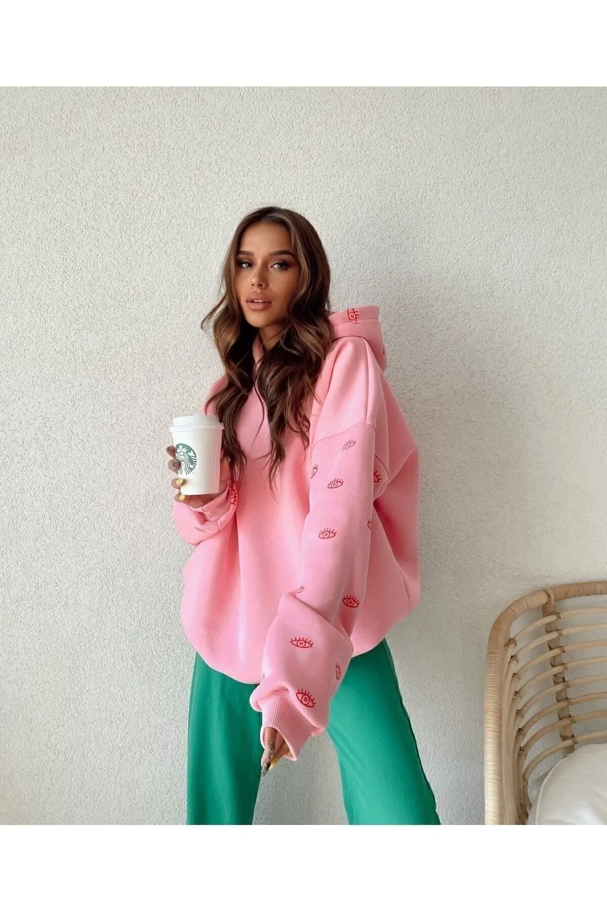 Pembe Oversize Eye Sweatshirt