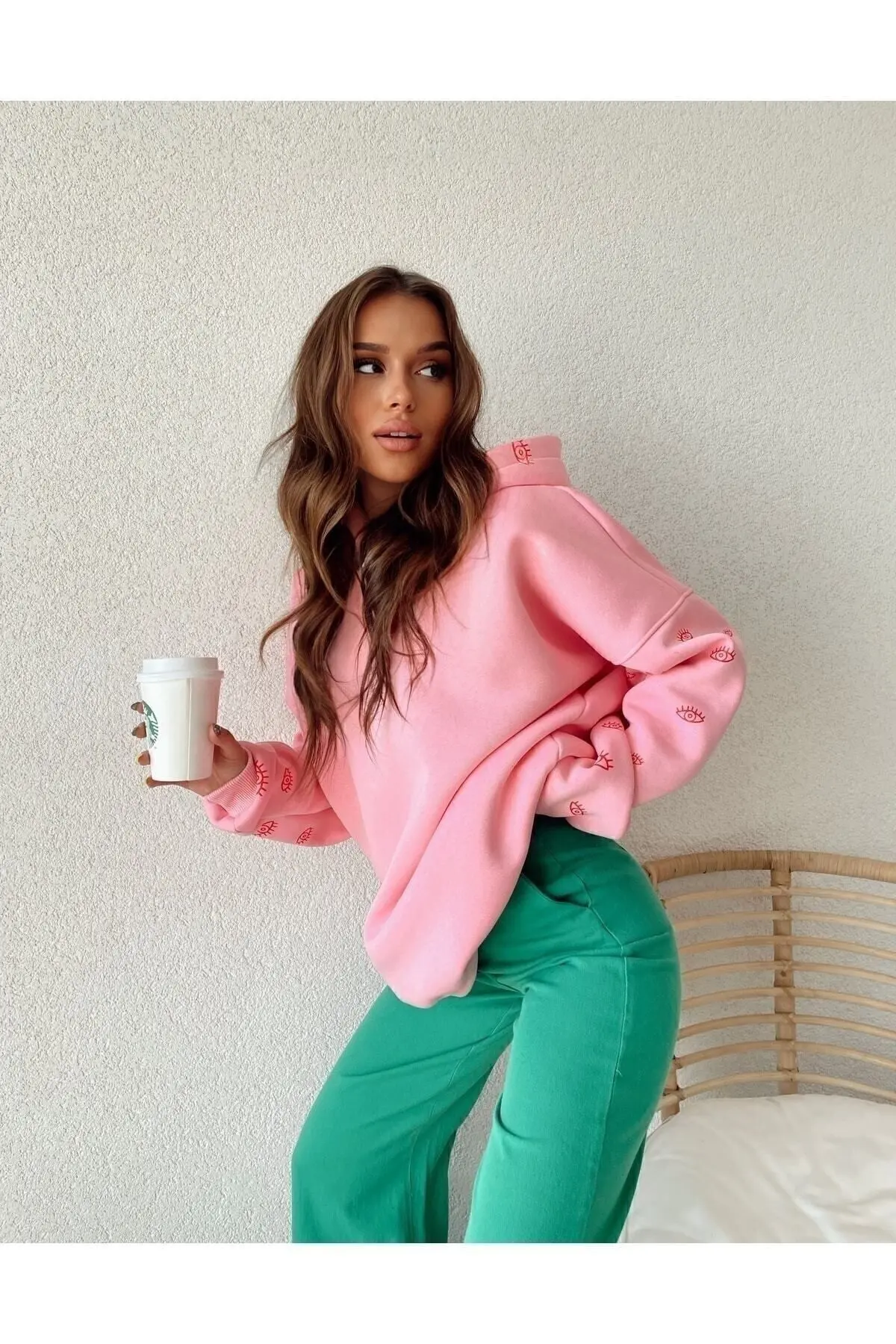 Pembe Oversize Eye Sweatshirt