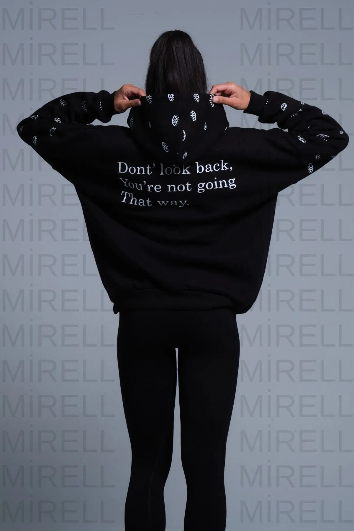 Siyah Oversize Eye Sweatshirt