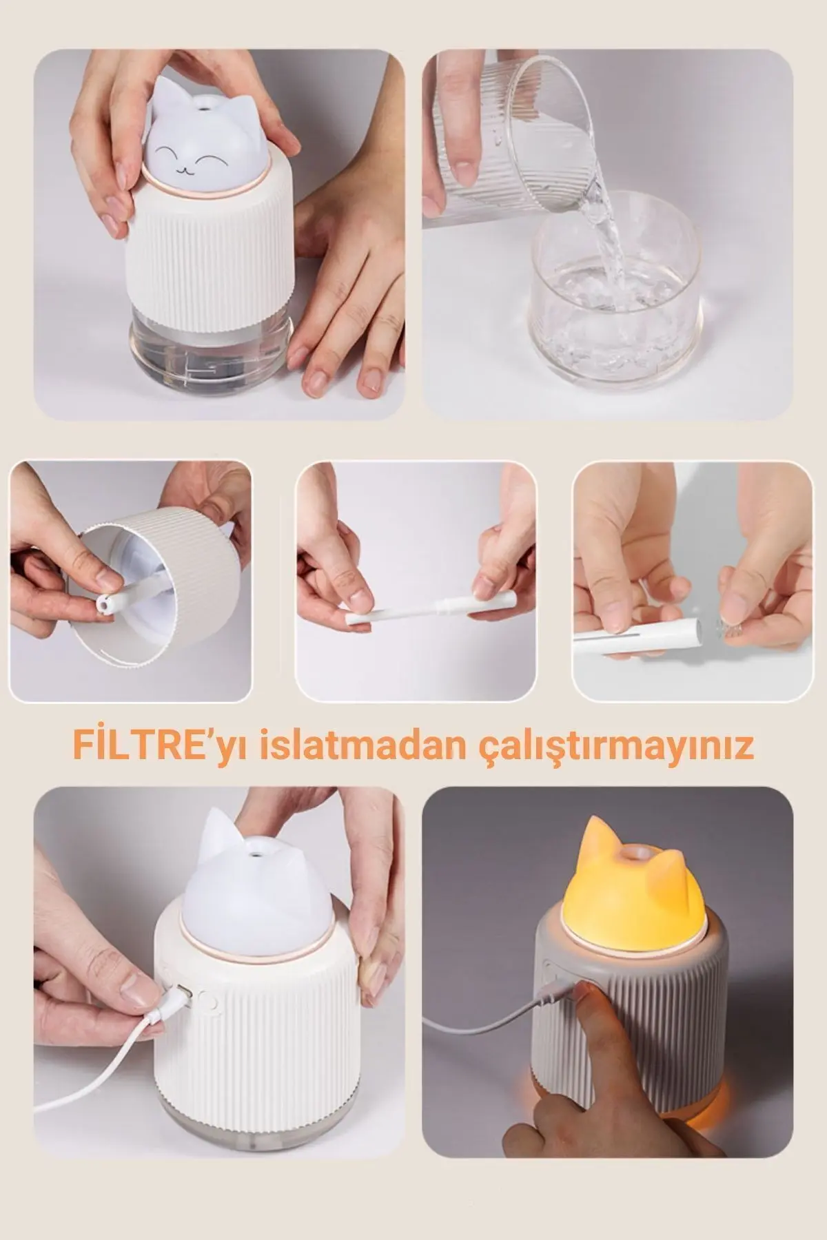 Humidifier Hava Nemlendirici Difüzör Buhar Makinesi Filtresi 1 Adet