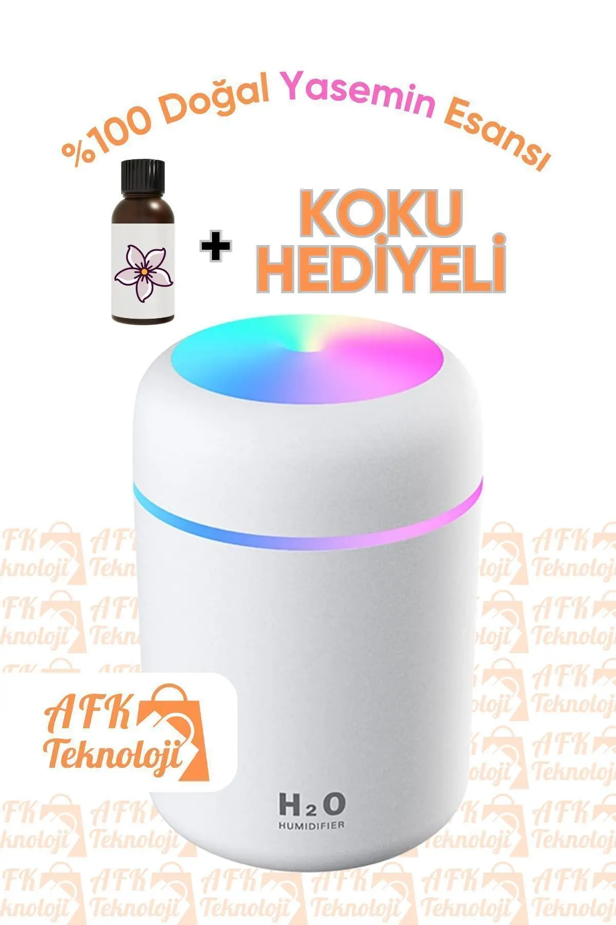 AFKTECH 300ml Hava Nemlendirici Buhar Makinesi - Yasemin Esansı