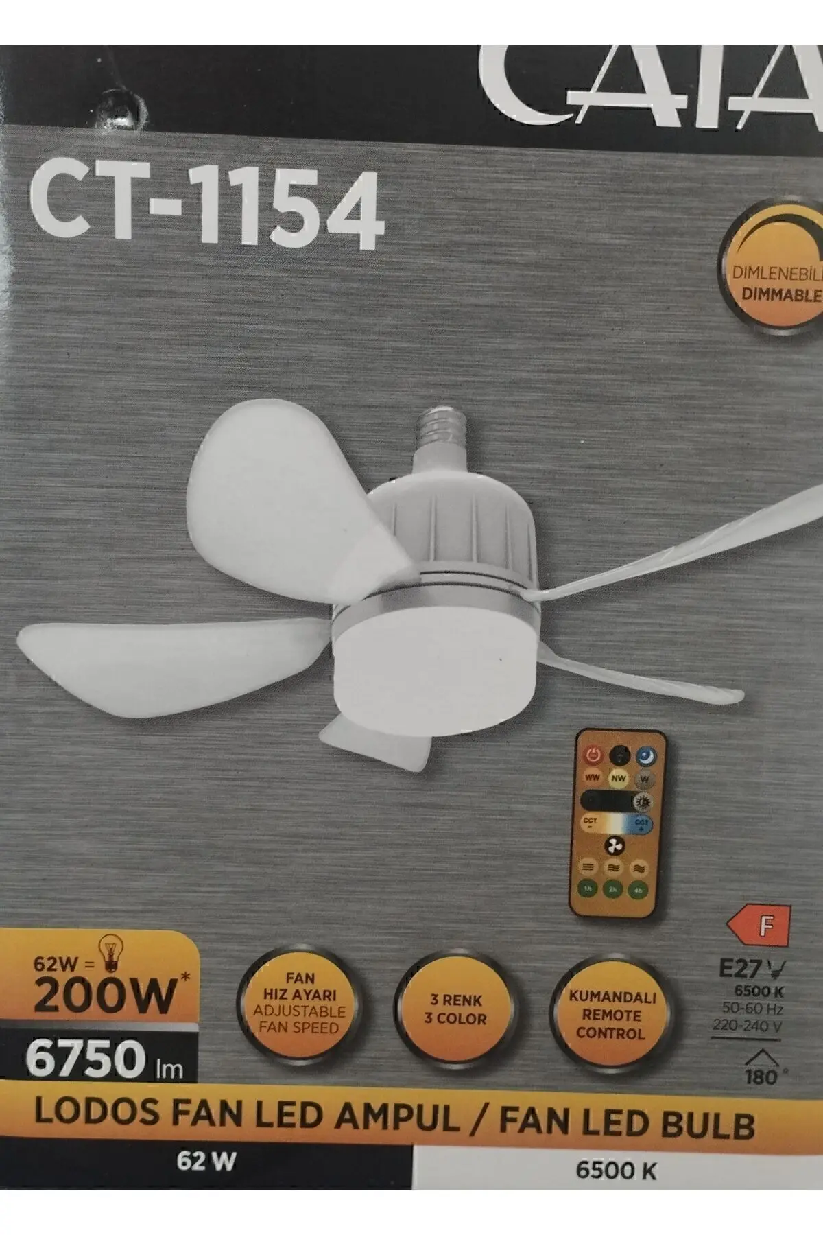 Cata Cata Lodos Fan Led 62w Ct-1154 Kumandalı Işıklı Vantilatör
