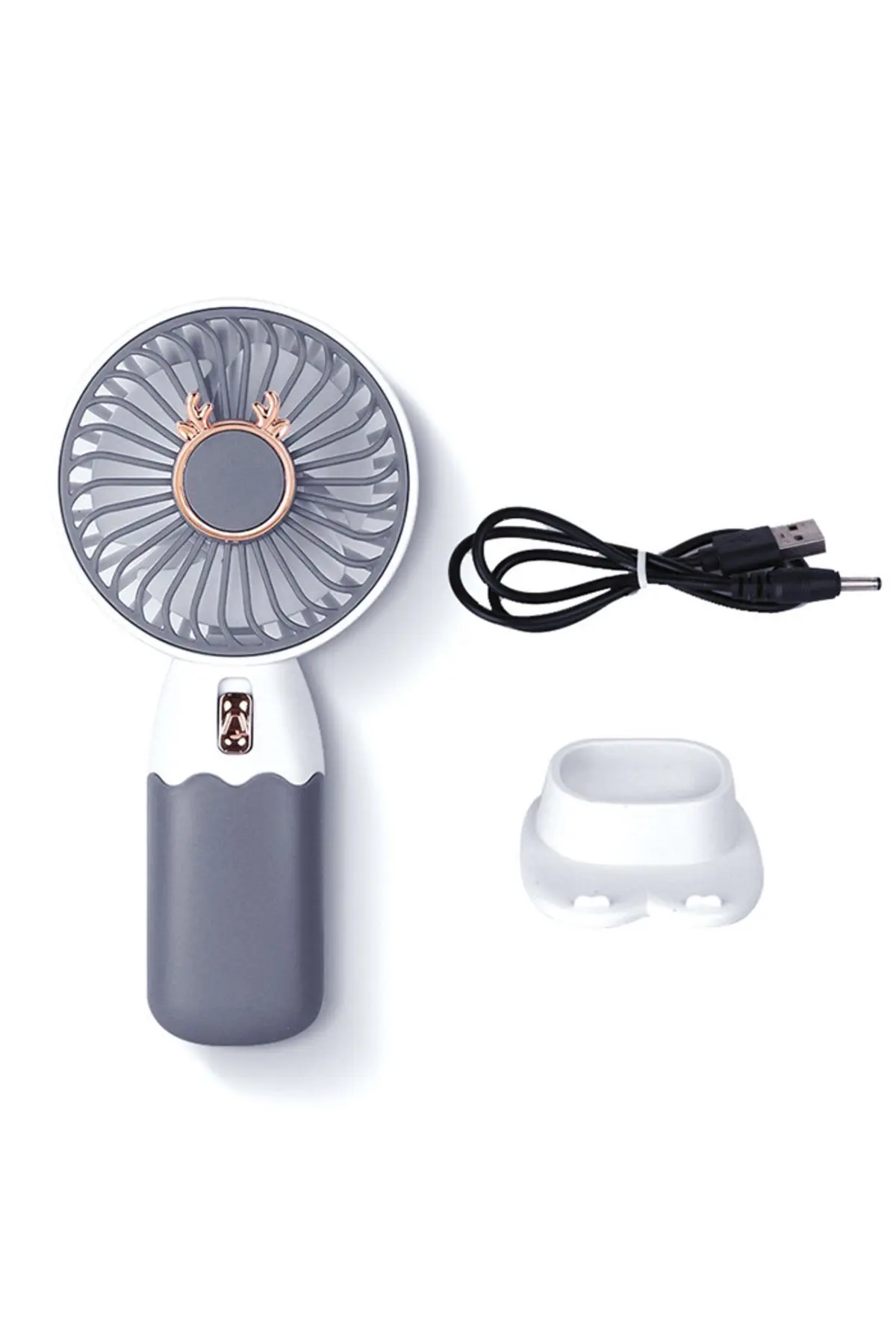 ZB088 Ev Ofis için Masaüstü Standlı USB Şarjlı El Fanı BEYAZ
