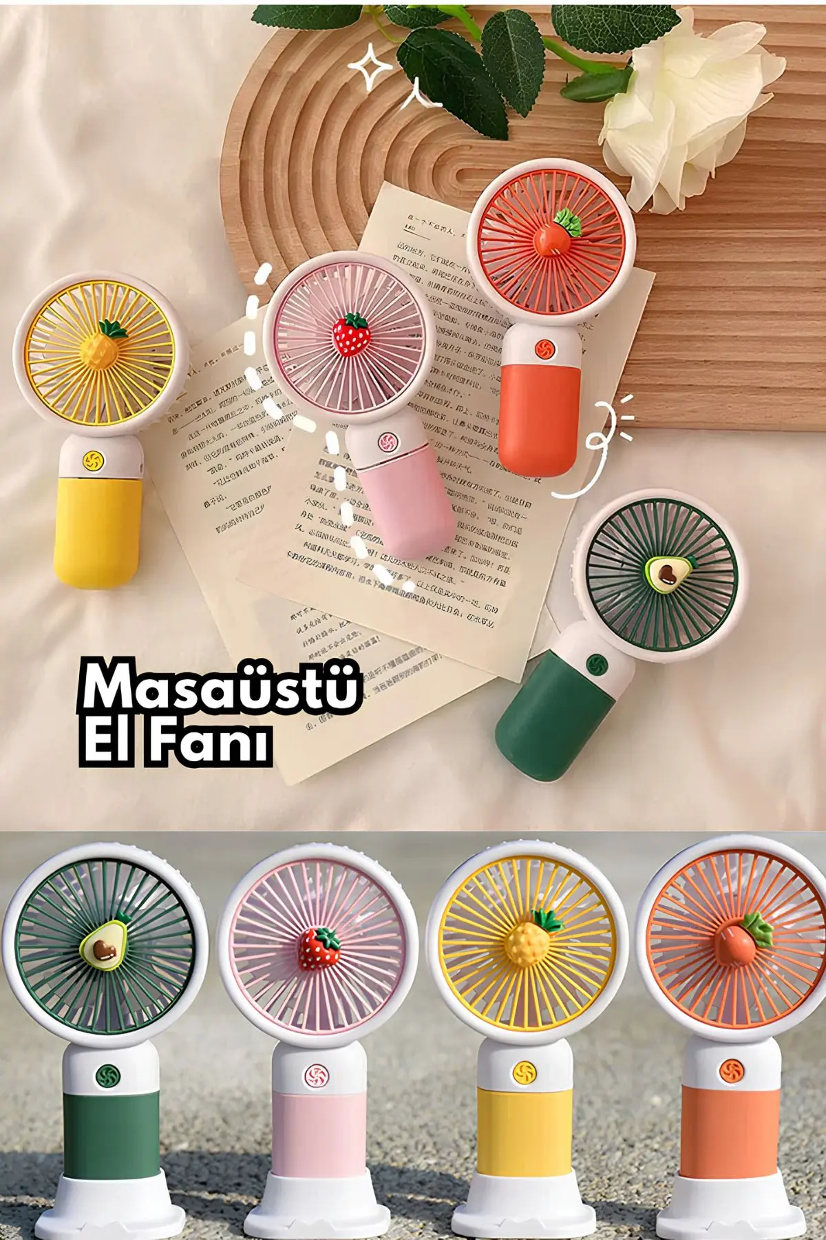 Abbruch Şarjlı Mini El Fanı ve Masa Fanı Soğutucu Pervane Taşınabilir Şarj Edilebilir