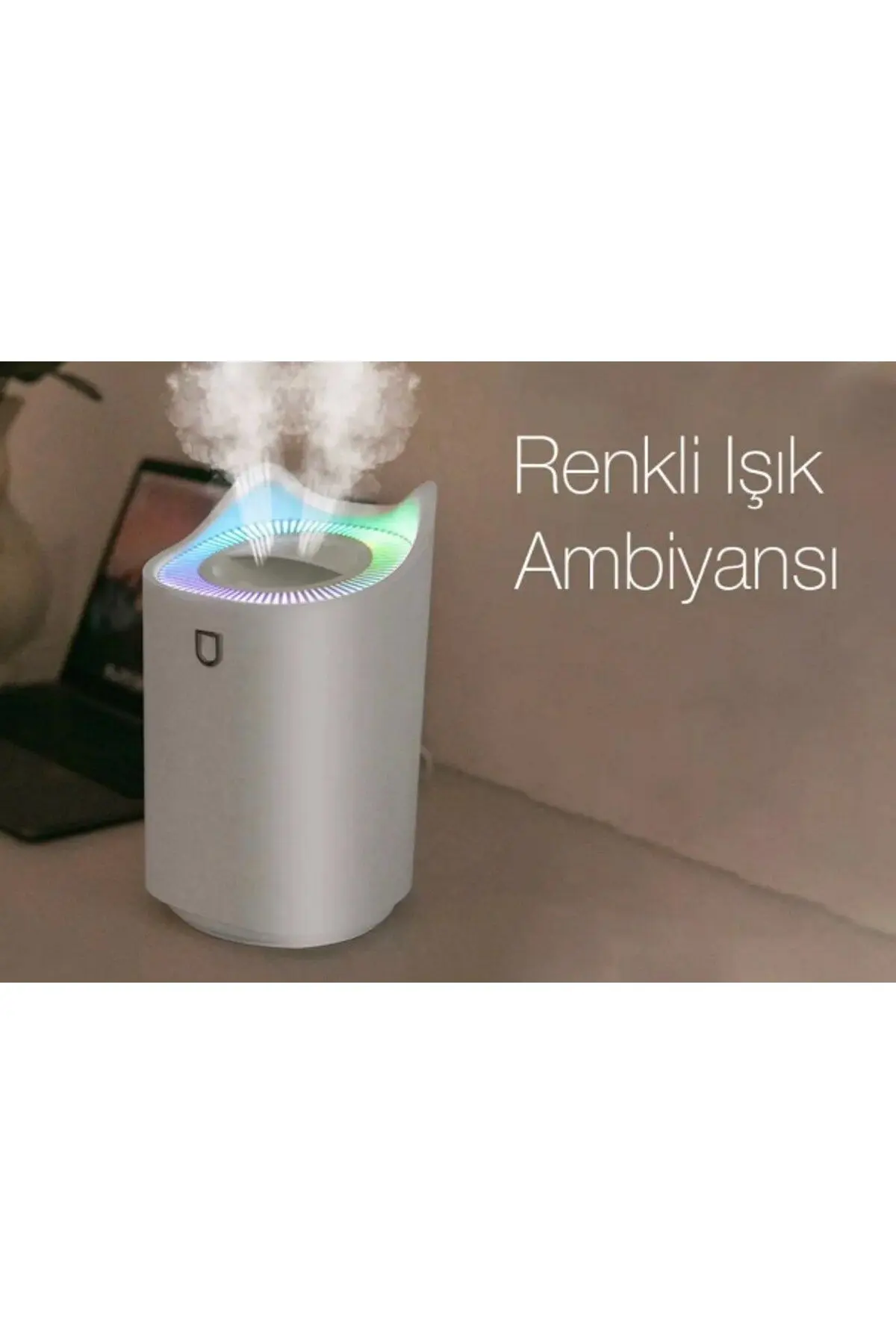 Büyük Boy Hava Nemlendirici Buhar Makinesi 3300 Ml Işıklı Ambians Yedek Filtre Hediyeli