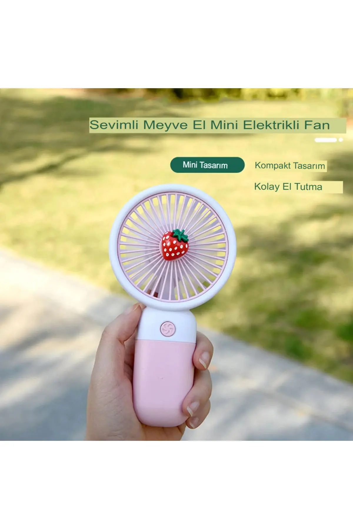 Meyveli Masa Standlı Model Şarjlı El Fanı Serinletici Taşınabilir Fan