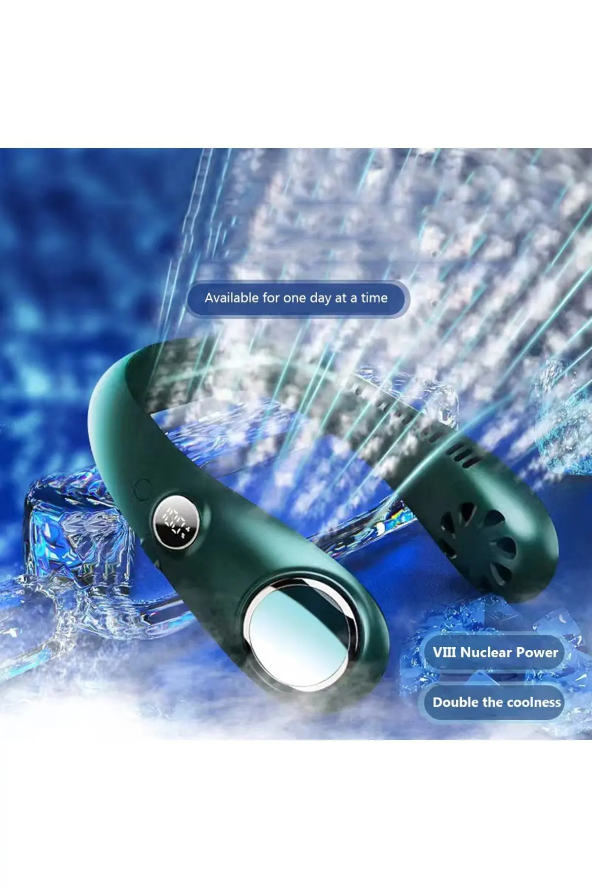 Led Dijital Ekran Yeni Nesil Bıçaksız Boyun Asma Fanı 3 Dişli Ayarlanabilir 360°rüzgar Çıkışı