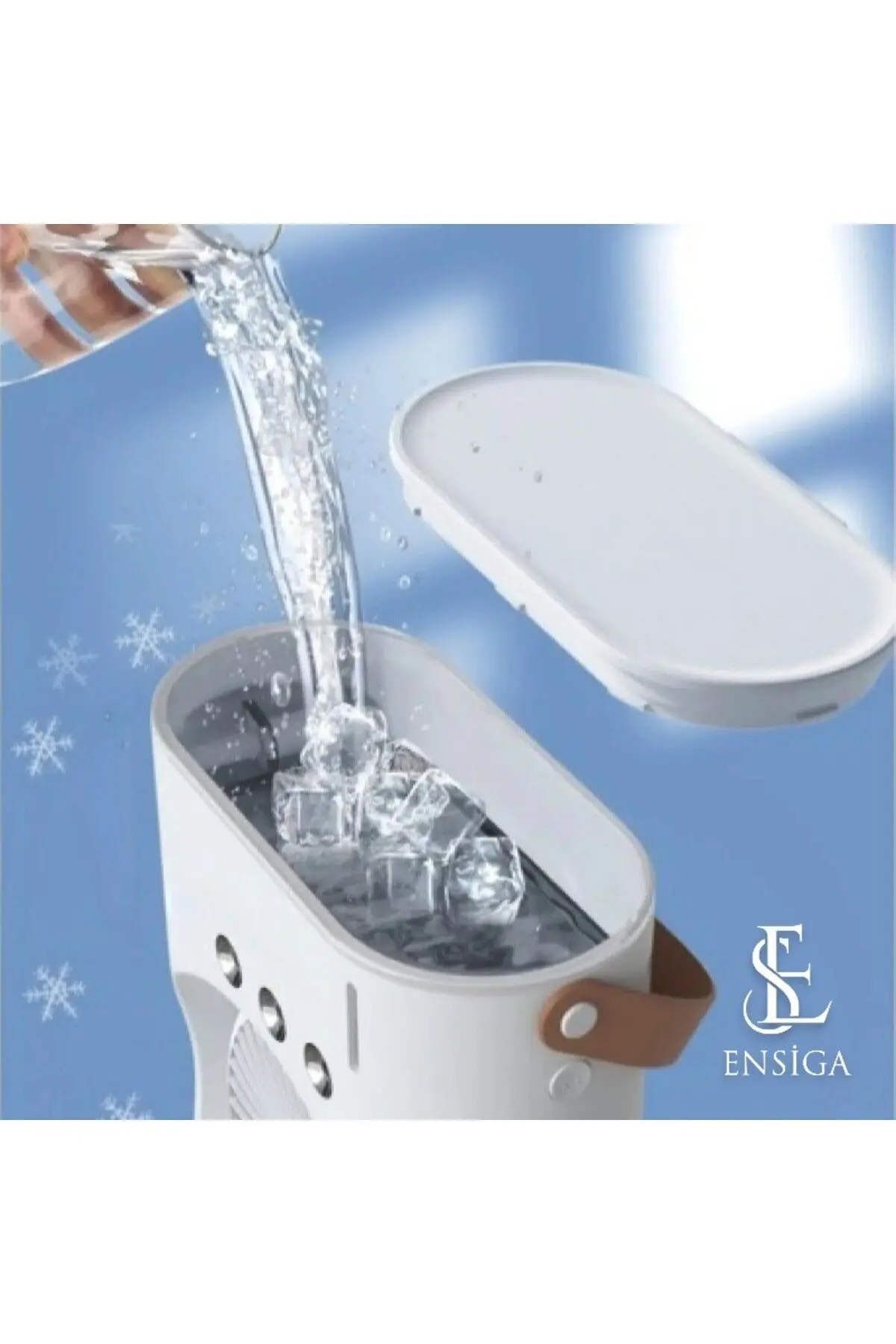 Şarjlı Su Püskürtmeli Iki Pervaneli Serinletici Vantilatör Döner Kumandalı Masa Kamp Ofis Ev Fanı