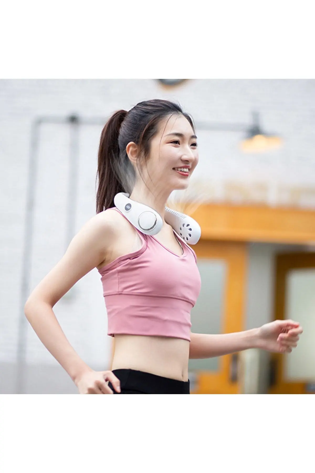 Led Dijital Ekran Yeni Nesil Bıçaksız Boyun Asma Fanı 3 Dişli Ayarlanabilir 360°rüzgar Çıkışı