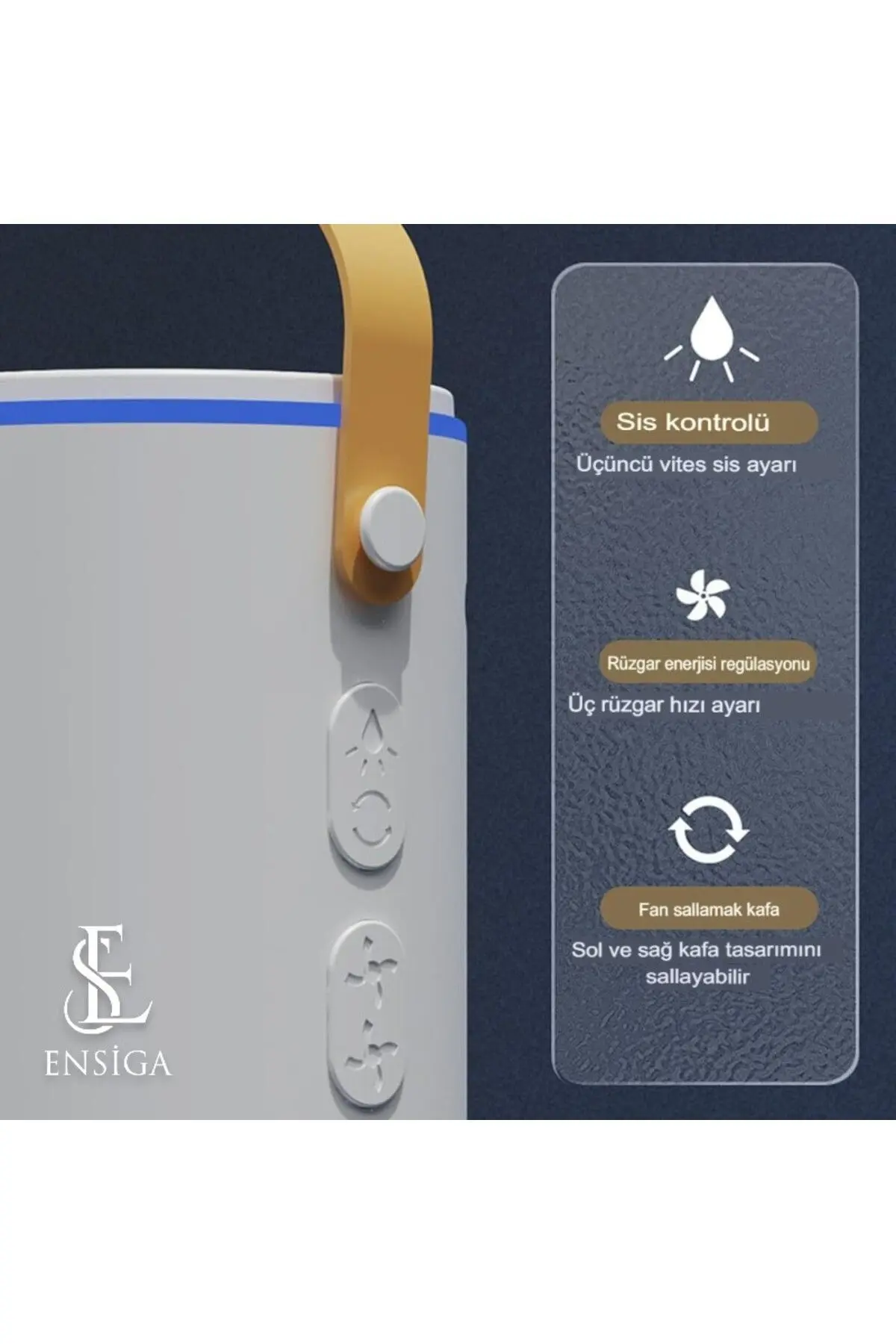 Şarjlı Su Püskürtmeli Iki Pervaneli Serinletici Vantilatör Döner Kumandalı Masa Kamp Ofis Ev Fanı