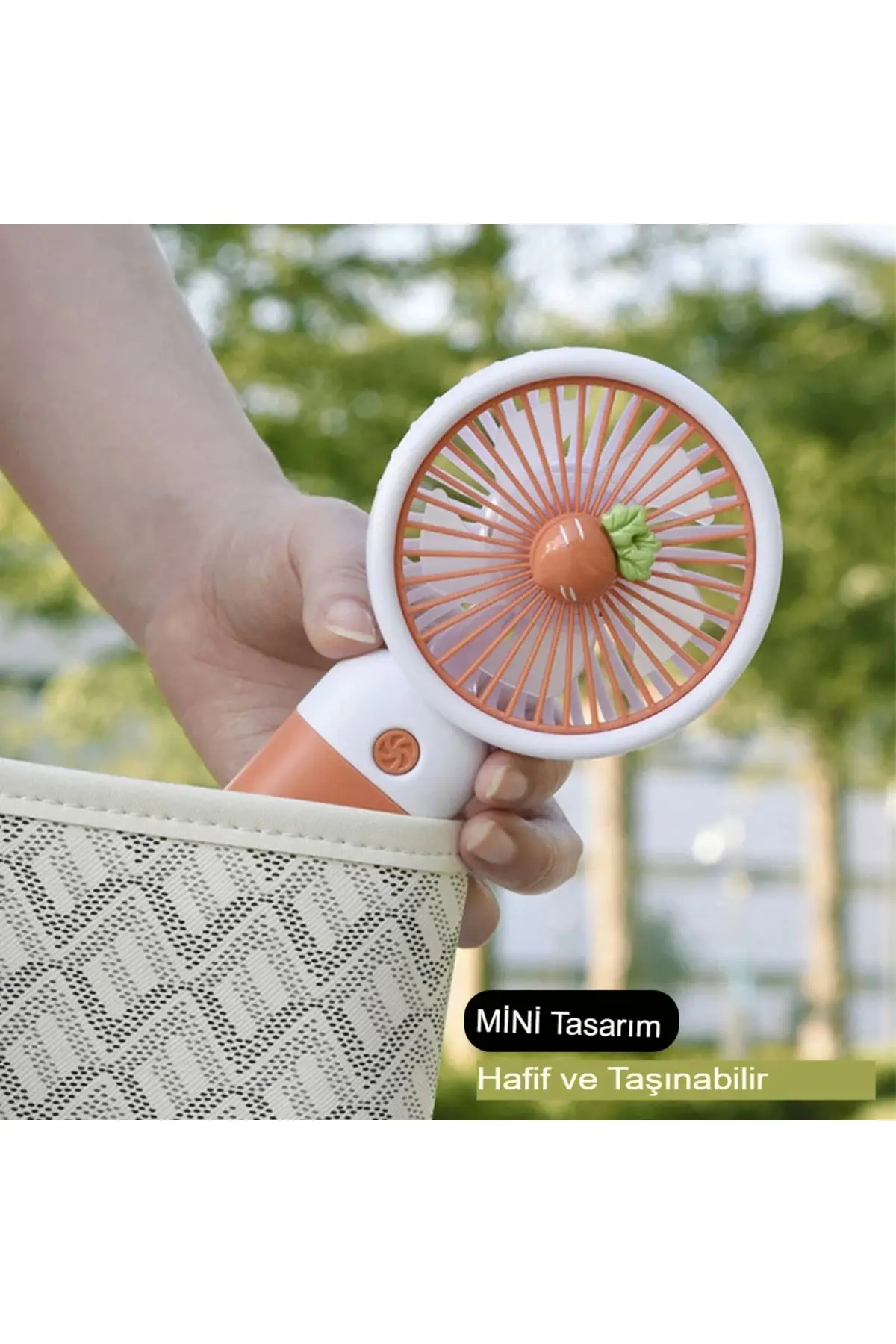 Meyveli Masa Standlı Model Şarjlı El Fanı Serinletici Taşınabilir Fan