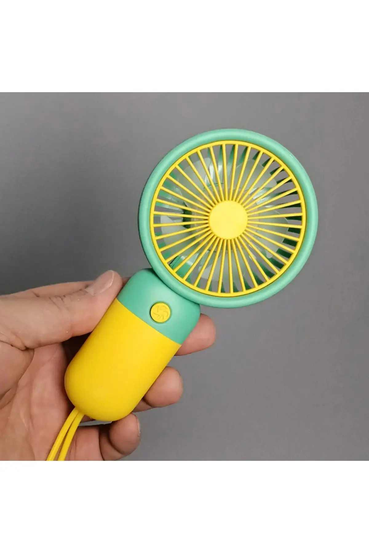 İpli El Fanı Papatyalı Model Şarjlı Fan Vantilatör Serinletici Taşınabilir