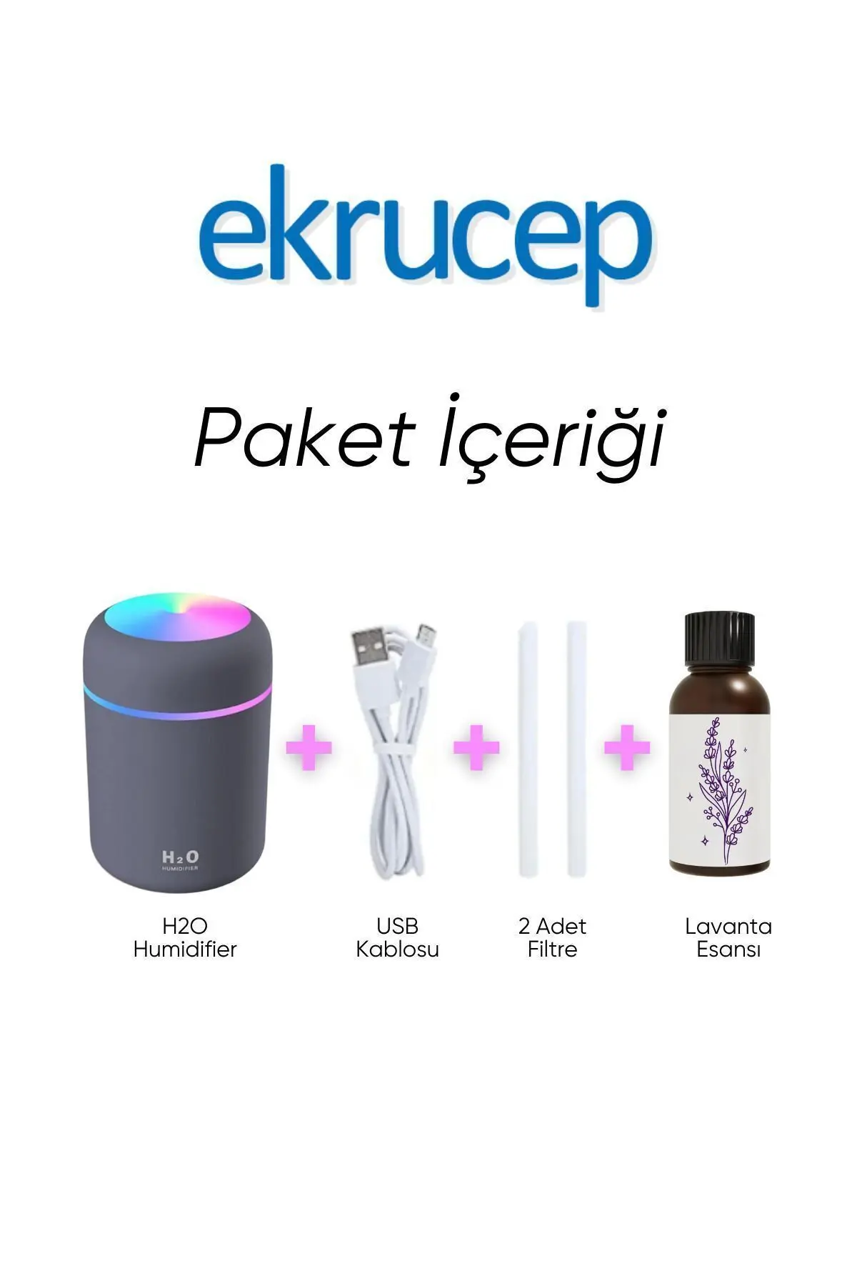 300 ml Ultrasonik Hava Nemlendiricisi ve Aromaterapi Cihazı - Koku Hediyeli