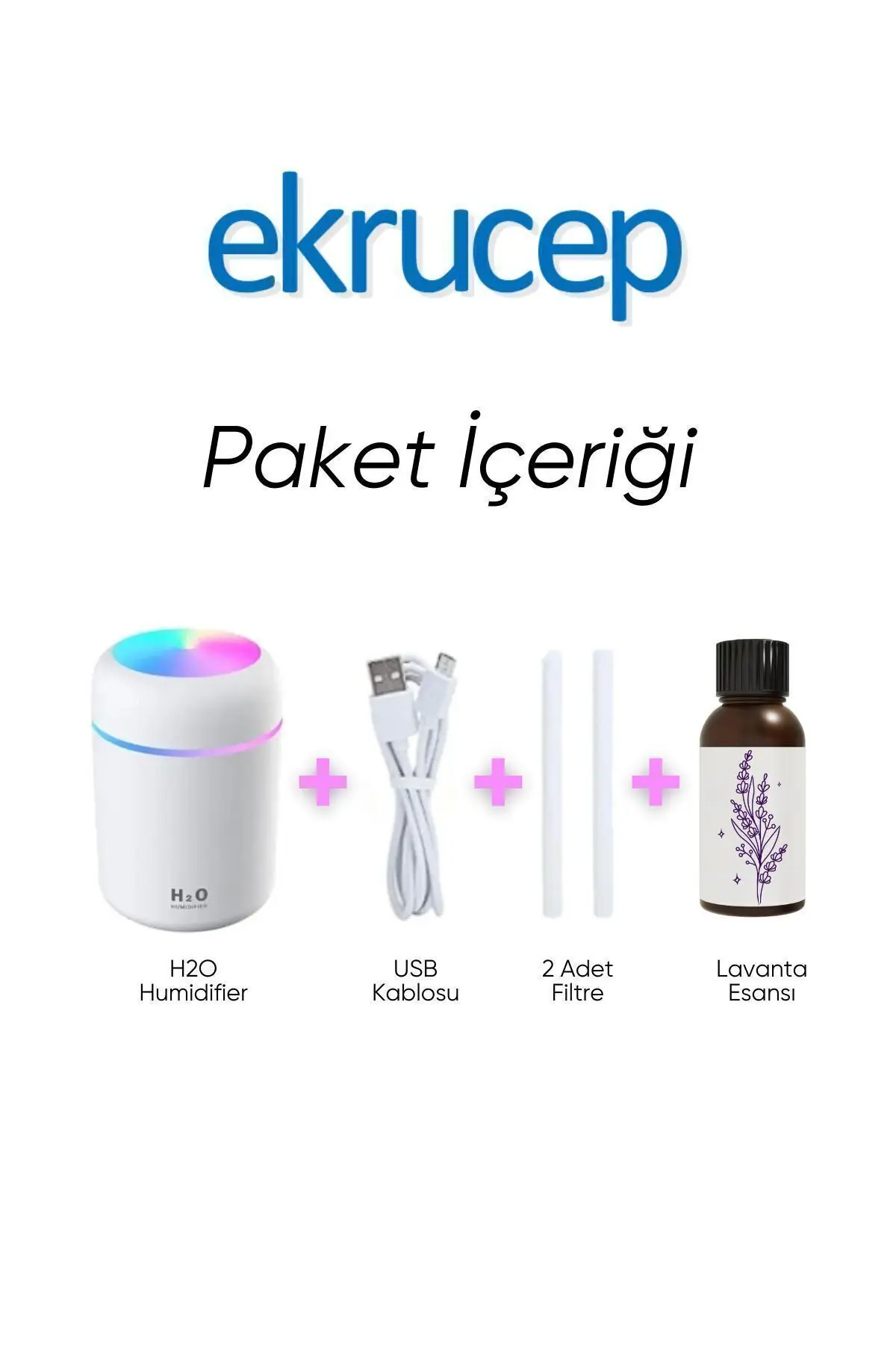 300 ml Ultrasonik Hava Nemlendiricisi ve Aromaterapi Cihazı - Koku Hediyeli
