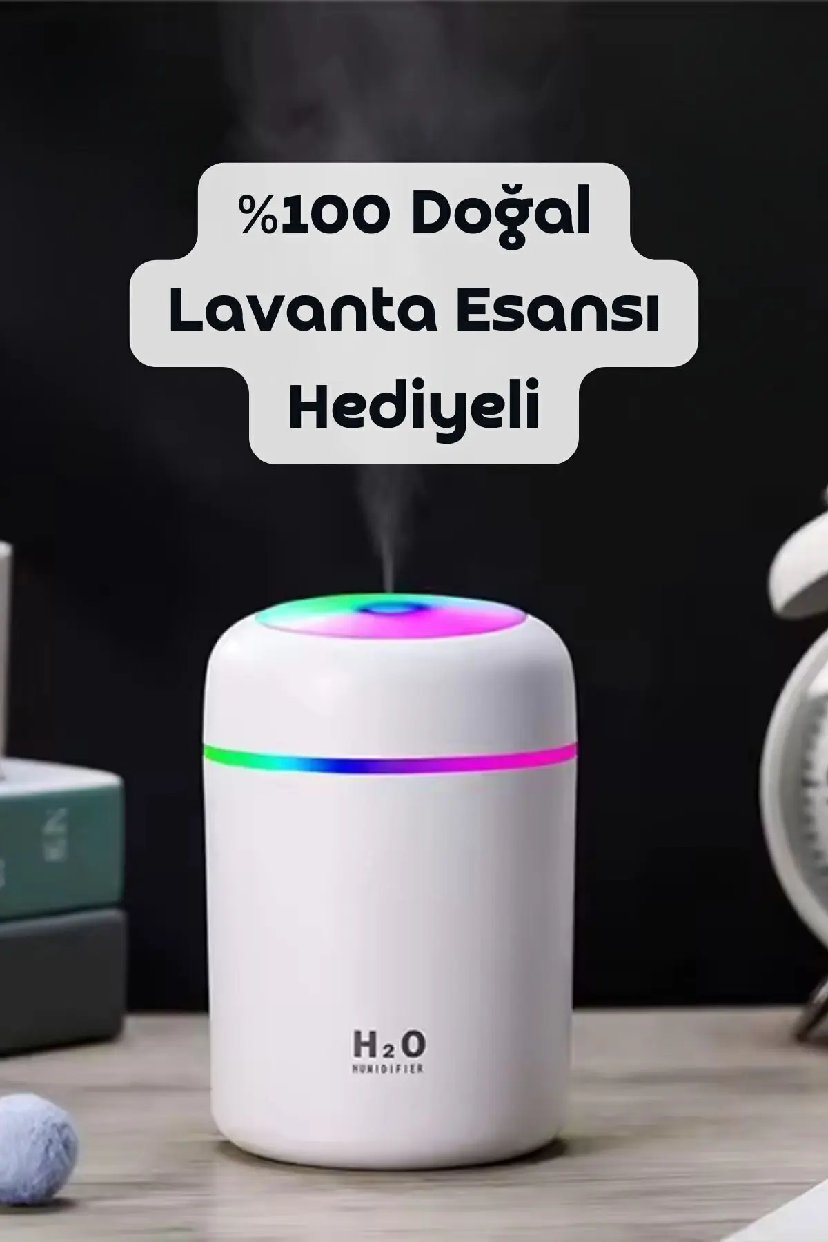 300 ml Ultrasonik Hava Nemlendiricisi ve Aromaterapi Cihazı - Koku Hediyeli