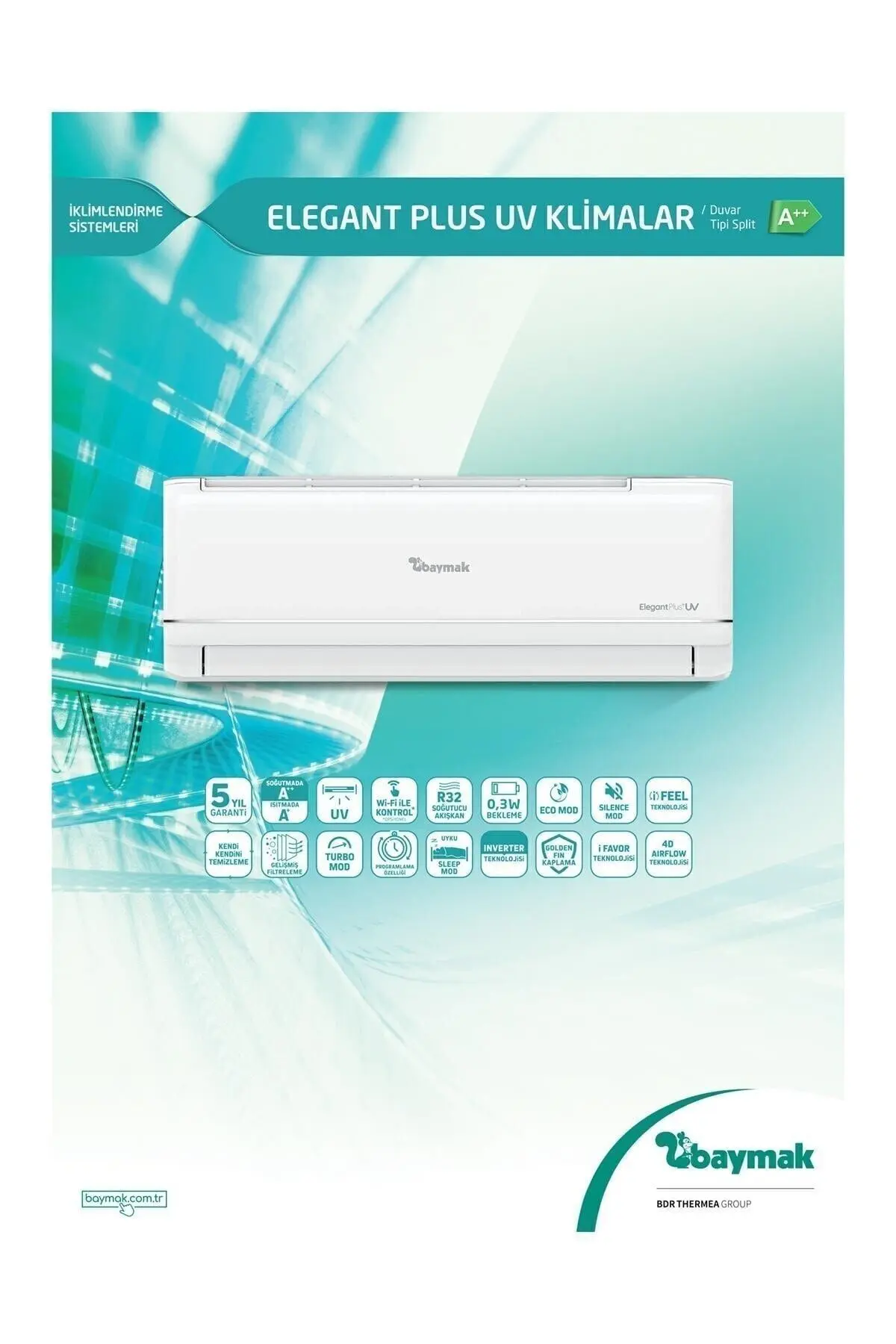 Elegant Plus Uv 24 A++ (md) 24000 Btu Duvar Tipi Klima