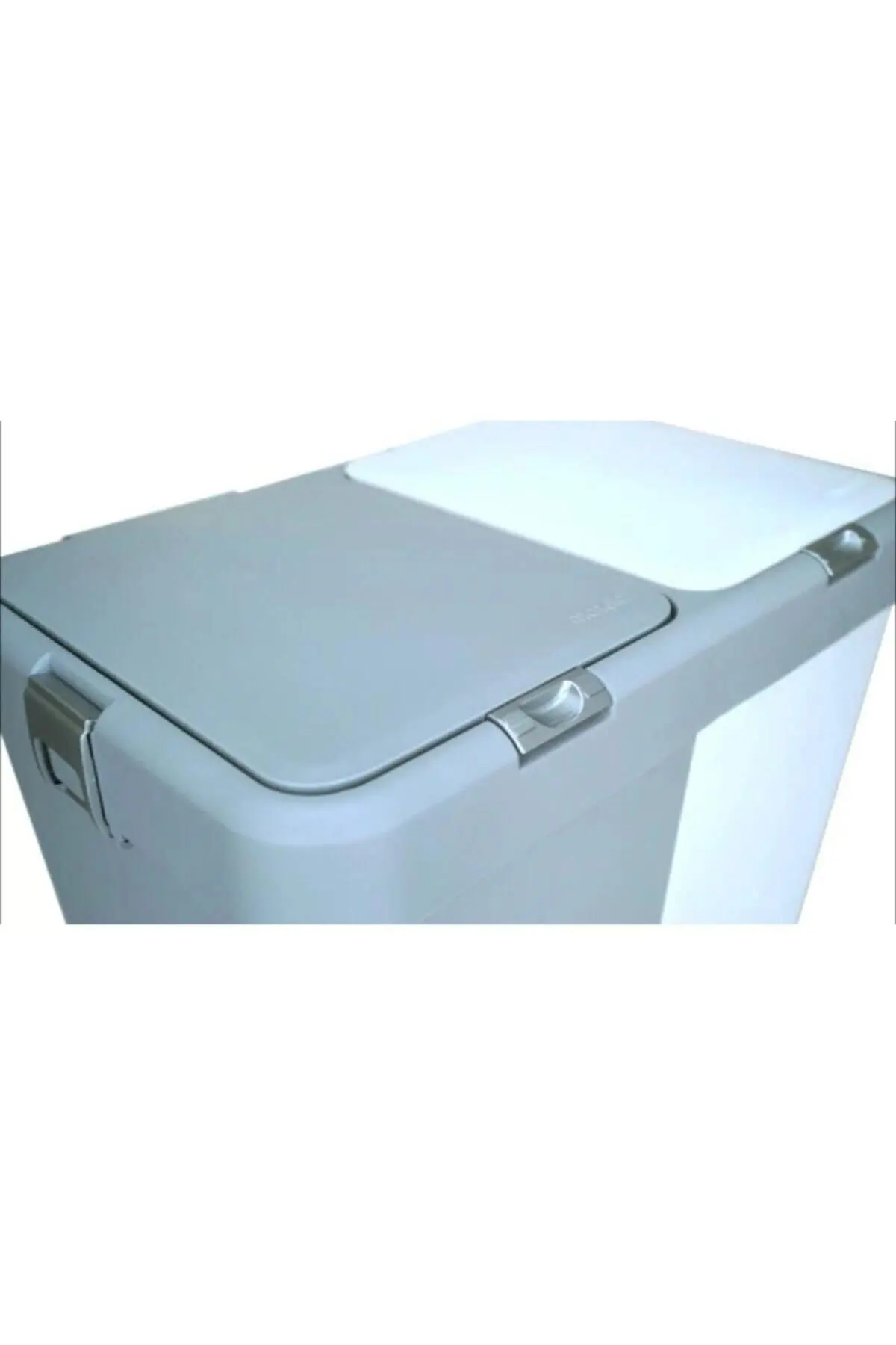 Motek Ikili Dokunmatik Kirli Çamaşır Sepeti -gri-beyaz