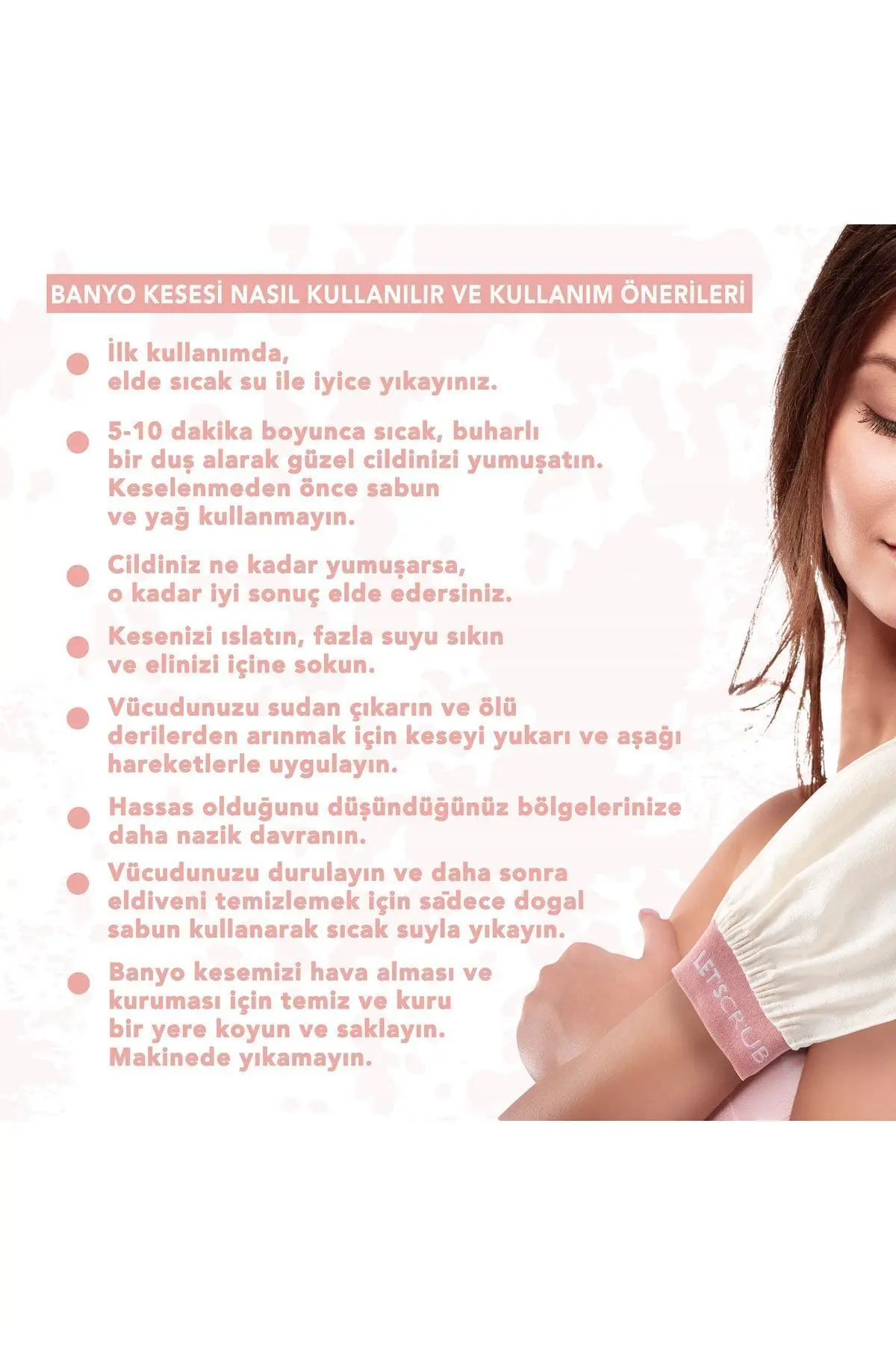 1 Adet Ekru Banyo Duş Kesesi Peeling Eldiveni %100 Floş Ipek Kadın Ve Erkekler Için