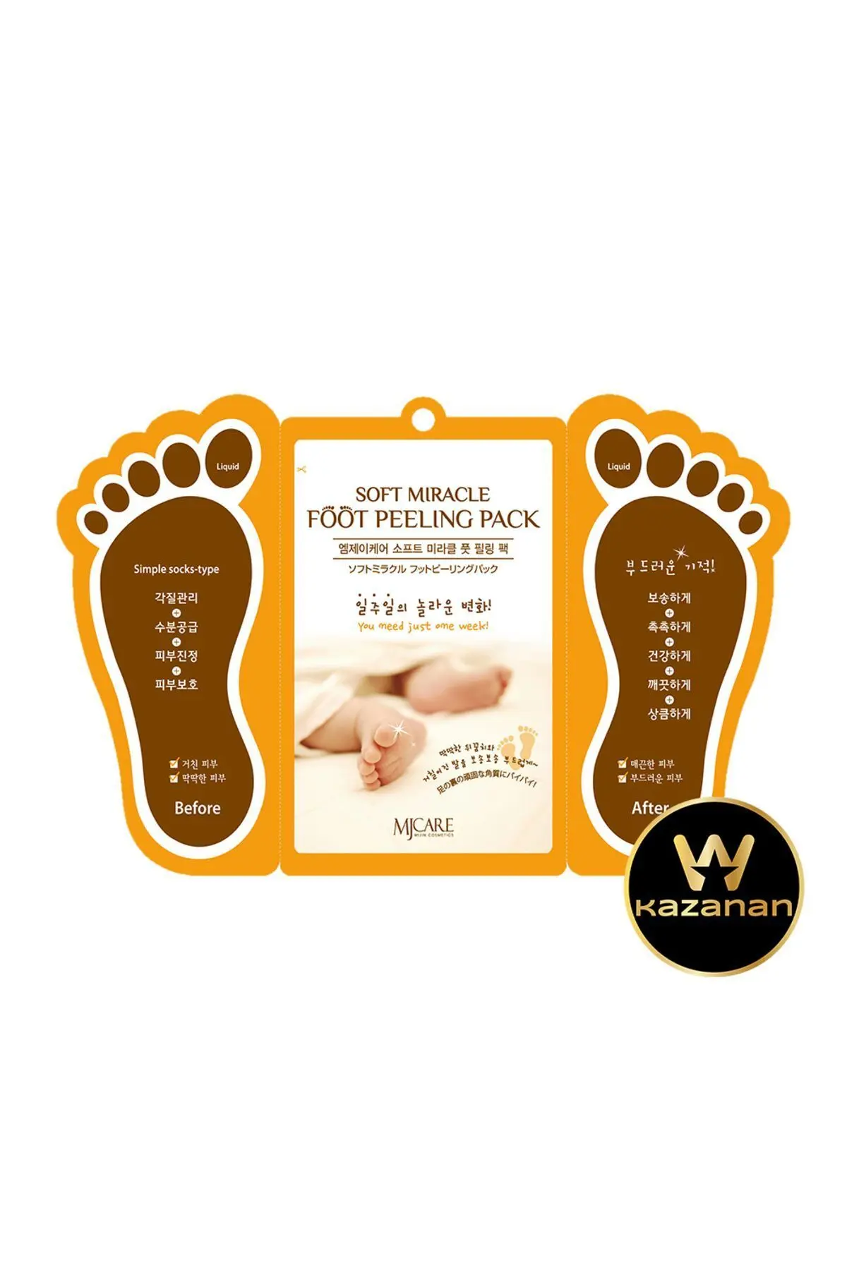 Mjcare Miracle Foot Peeling Pack - Mjcare Çorap Tipi Ayak Peeling Maskesi