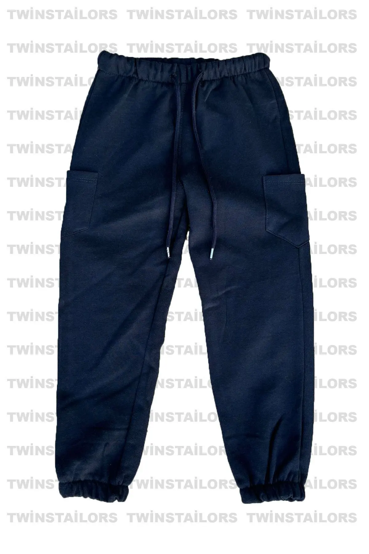 İçi Polarlı Lastikli Paça 3'lü Paket Unisex Kırmızı-Lacivert-Gri Çocuk Eşofman Altı