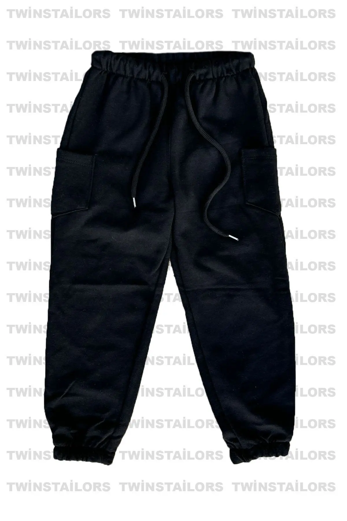 İçi Polarlı Lastikli Paça 3'lü Paket Unisex Antrasit-Siyah-Gri Çocuk Eşofman Altı