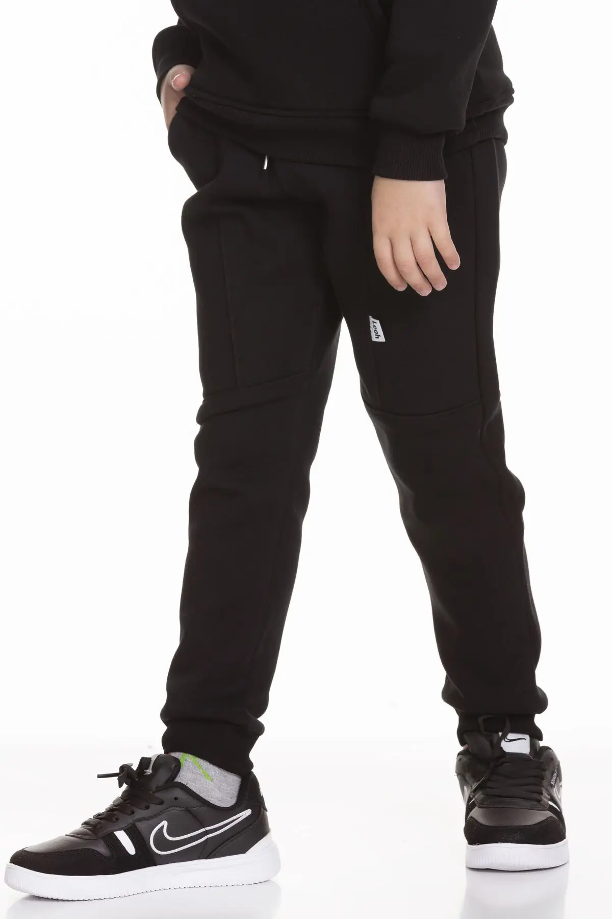 Unisex Çocuk Kalın Eşofman Altı Jogger Cepli