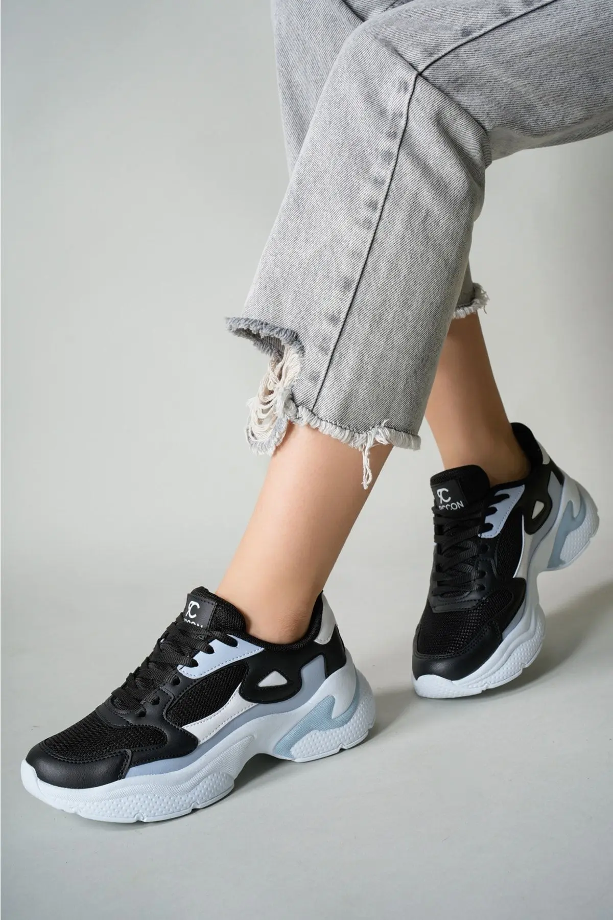 Kadın Sneaker 0012152 Siyah Beyaz Mavi