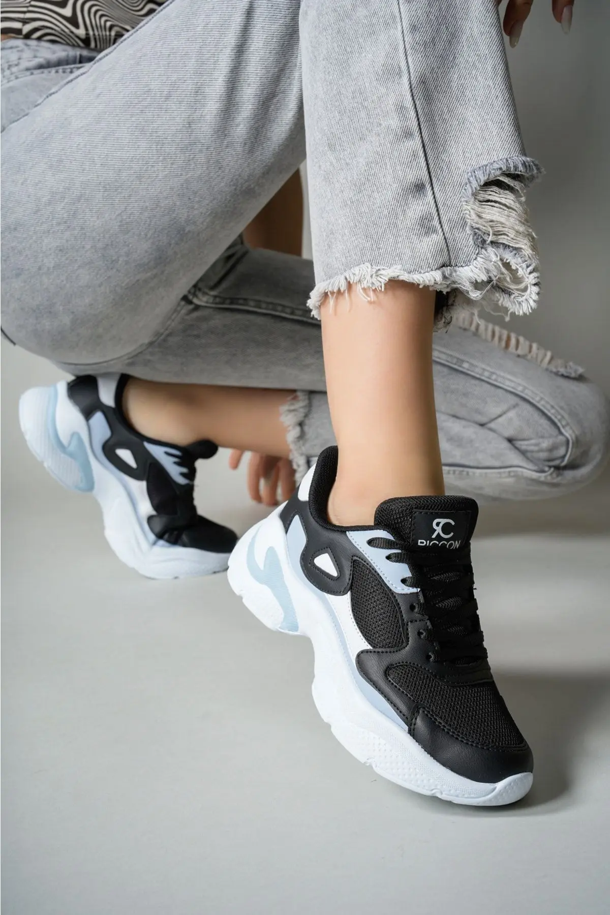 Kadın Sneaker 0012152 Siyah Beyaz Mavi