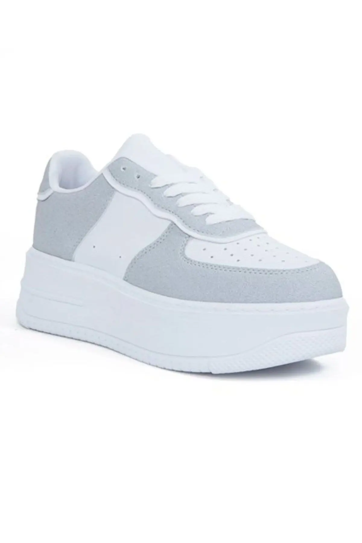 Günlük Kadın Sneaker Spor Ayakkabı Desenli Hafif Yüksek Taban Bağcıklı 001