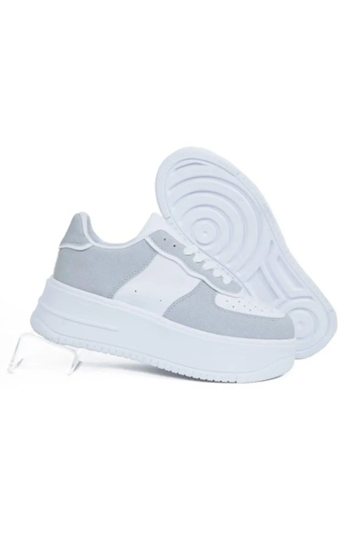 Günlük Kadın Sneaker Spor Ayakkabı Desenli Hafif Yüksek Taban Bağcıklı 001