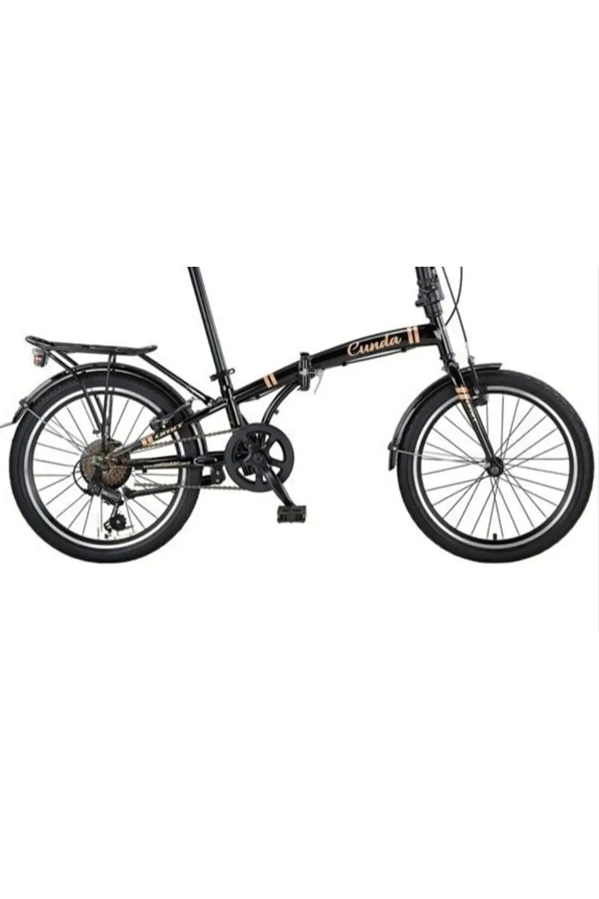 Bisiklet Cunda Folding Katlanabilir Bisiklet Siyah Gold