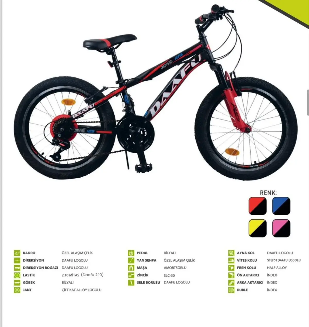 Sxc 125 20'' Jant Amartisörlü Double Jant 21 Vites Dağ Bisikleti