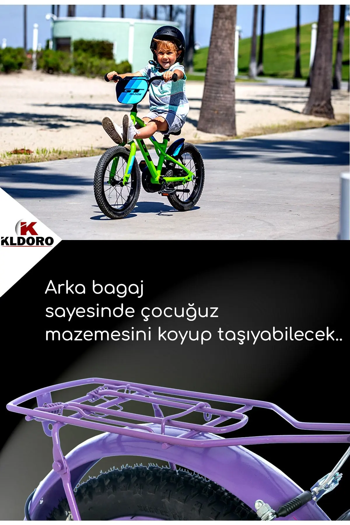 Kd-20301 Çelik Kadro 20 Jant Bisiklet Bagajlı Kız Çocuk Bisikleti