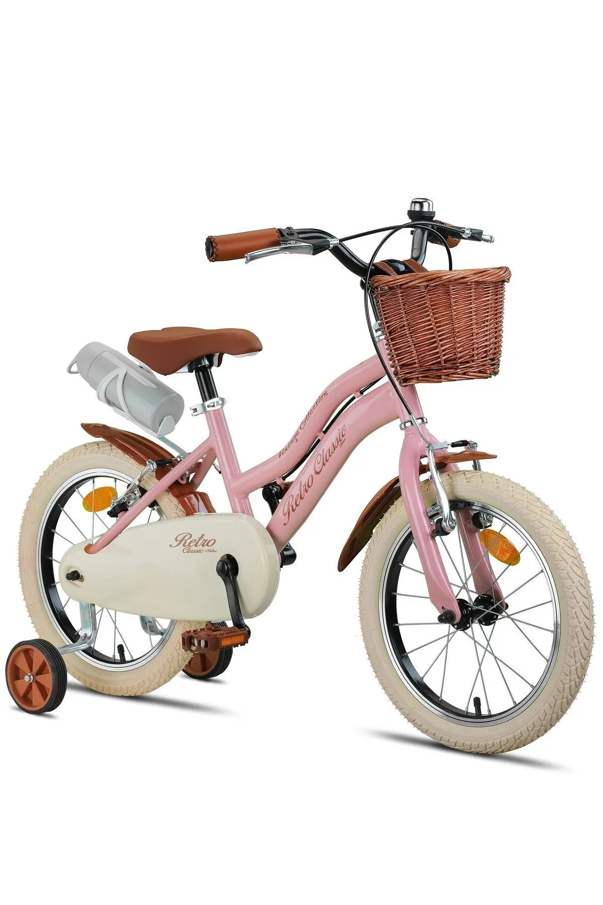 Trendbisiklet Retro Classic Özel Seri, Hasır Örme Sepetli, Deri Elcikli 16 Jant Çocuk Bisikleti, 4-6 Yaş Çocuk Bis