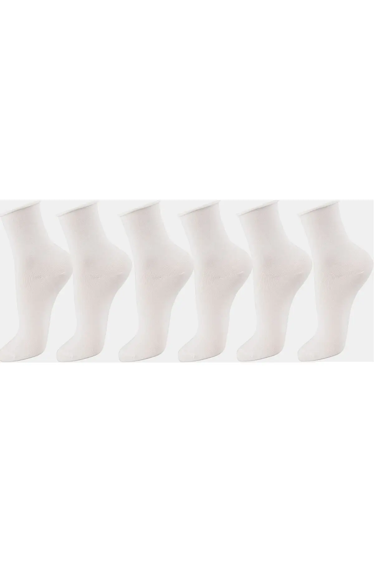 B&d 6'çift Lastiksiz Roll-top Beyazkadın Soket Çorap