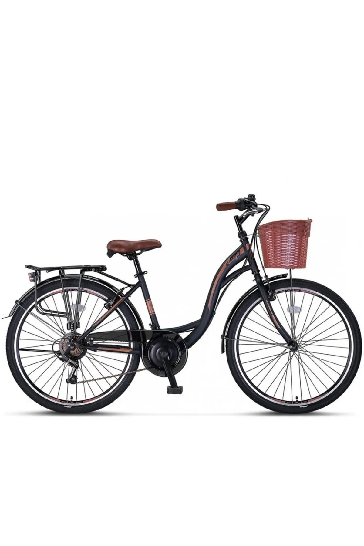 Ümit 2810 Alanya Sepetli Şehir Bisikleti 28 Jant 21 Vites Siyah Kahverengi