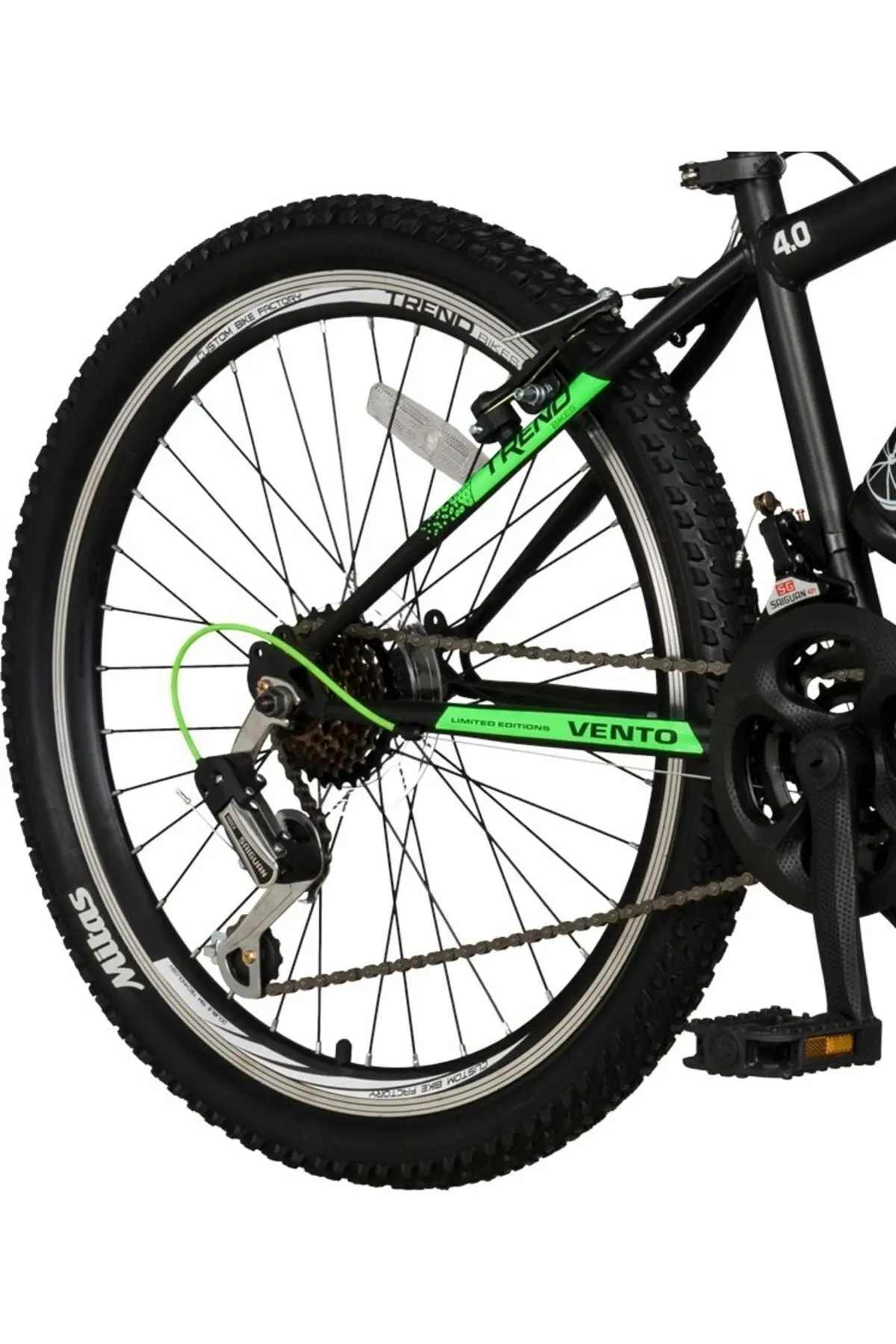 Trendbisiklet Vento 24’’ Çift Kat Alüminyum Jant Önden Amortisörlü, 21 Otomatik Vites Dağ Bisikleti